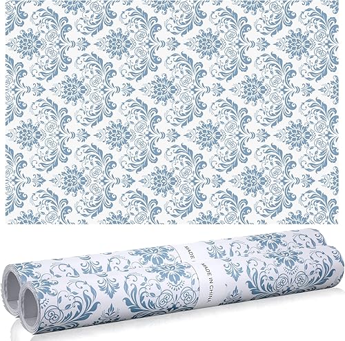 Miniatura 10 de 24 hojas de forros perfumados para cajones de 15.7 x 22.8 pulgadas, color lavanda, papel no adhesivo, estampado floral perfumado para armario