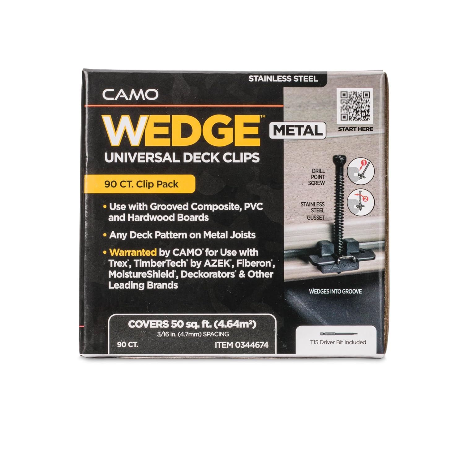 CAMO 0344674 Wedge Clip Metal 410SS 90CT