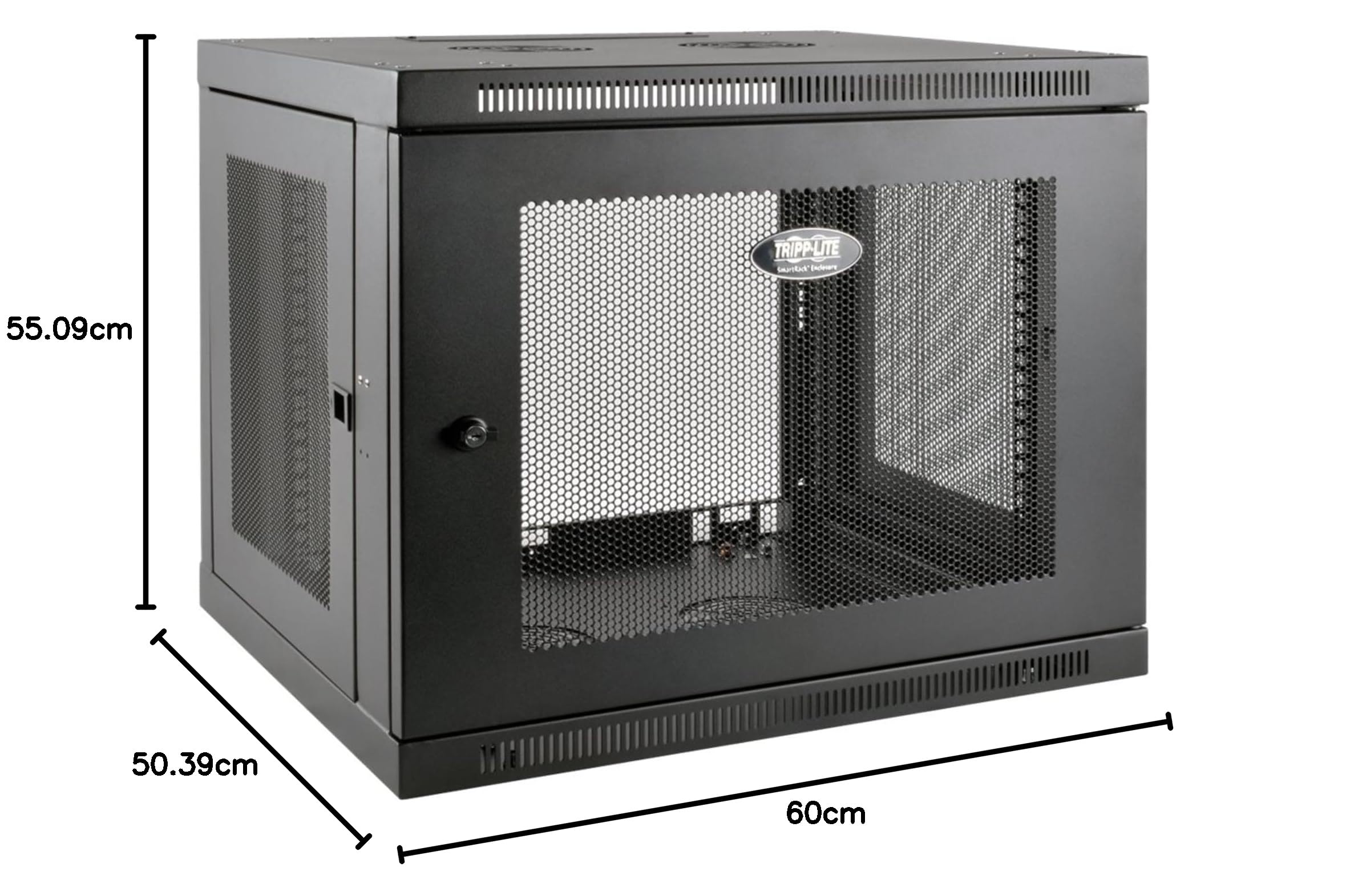 Eaton Tripp Lite SmartRack 9U de Perfil Bajo, Profundidad de Conmutador-Plus, Gabinete de Rack Mini Montado en la Pared (Negro) (SRW9UDP)