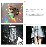 Vista 6 de Adorno colgante de prisma de cristal atrapasol de 13 pulgadas para árbol de Navidad, campanillas de viento de cristal, cadena de cuentas de vidrio