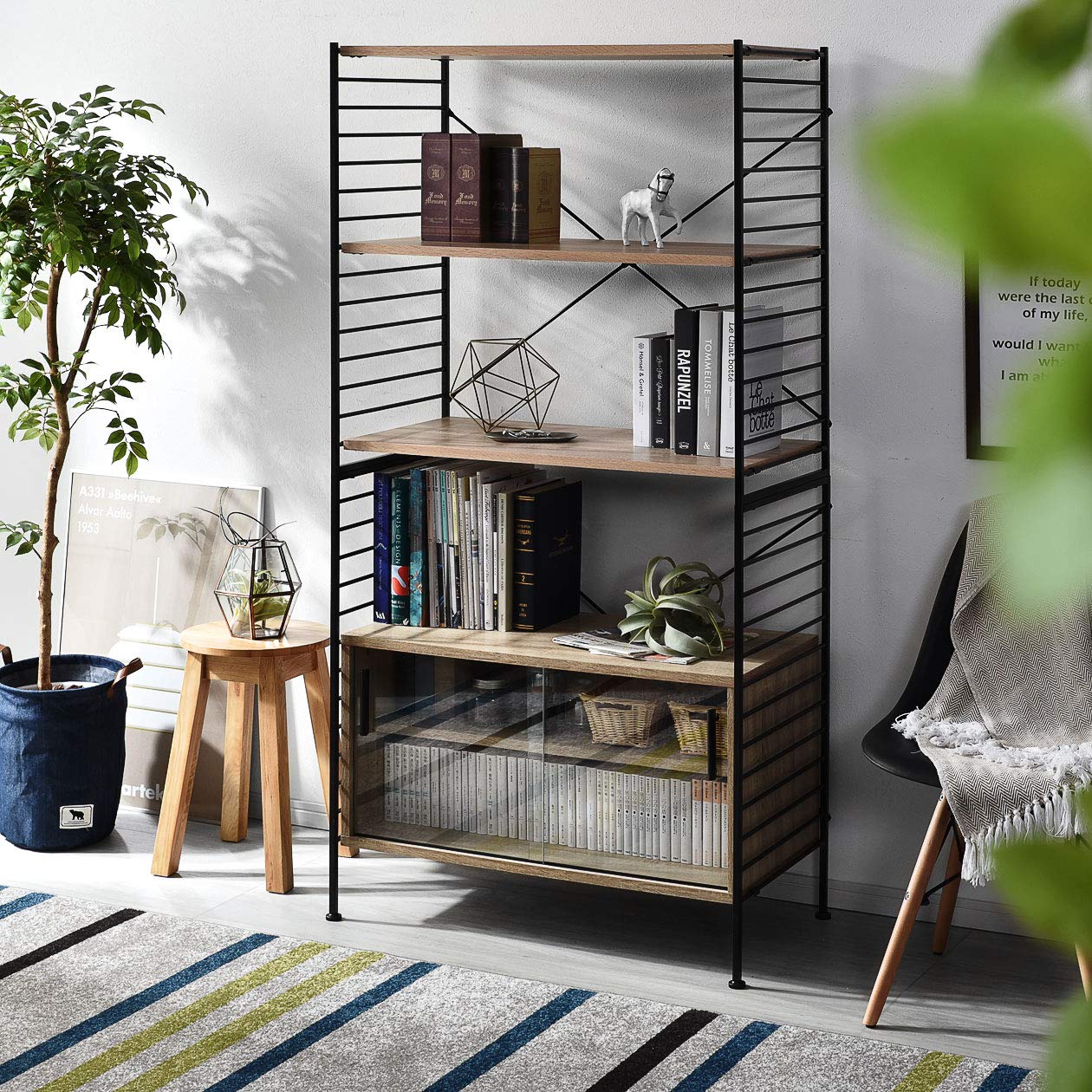 Amazon.co.jp: ワイエムワールド ユニットシェルフ WiLL ガラス扉