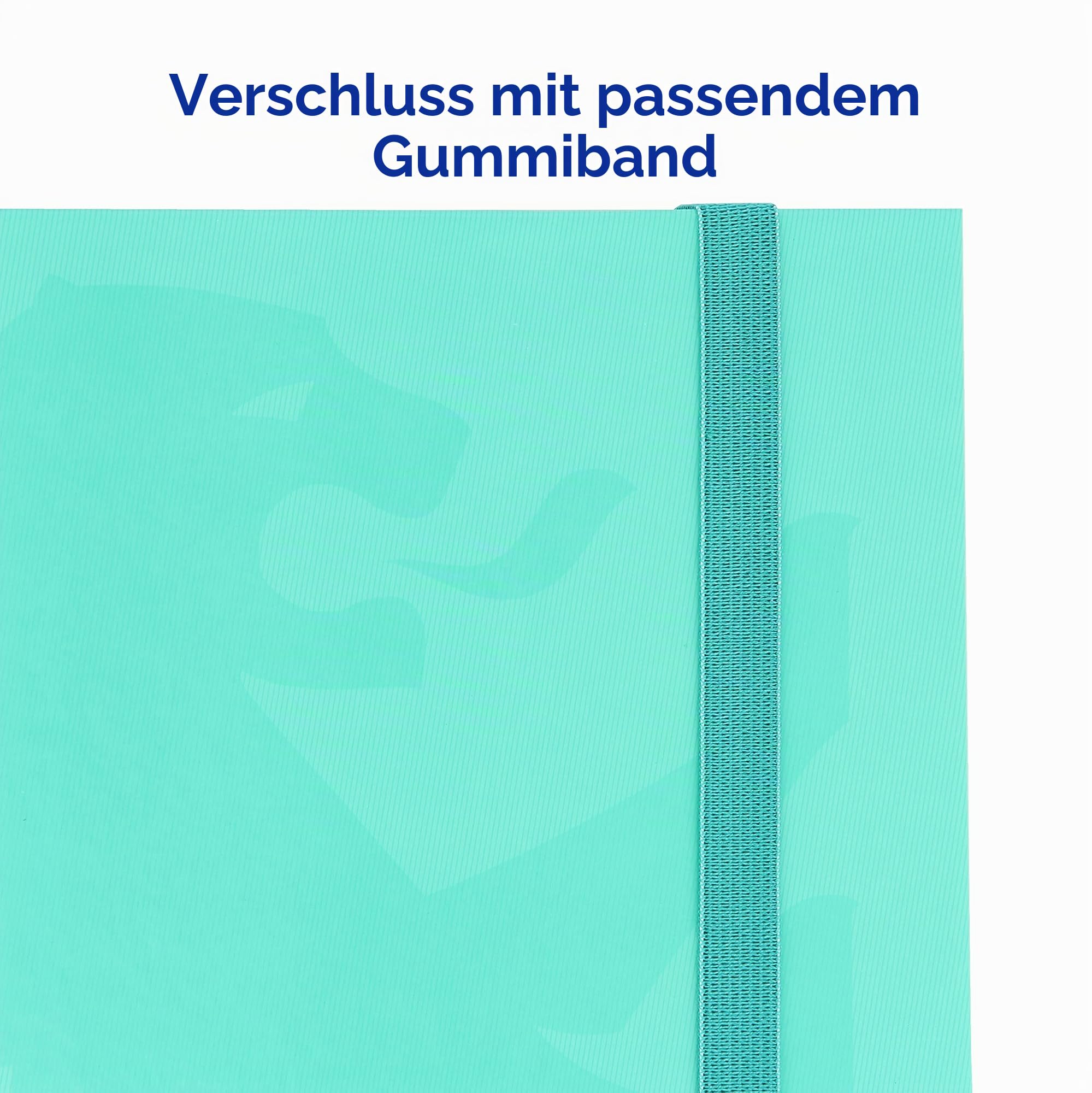Oxford Ordner mit 4 Ringen mit Nachfüllung und Gummi, extra großer Deckel mit Ersatzmine, Farbe Ice Mint, 80 Blatt, kariert, Größe A4+