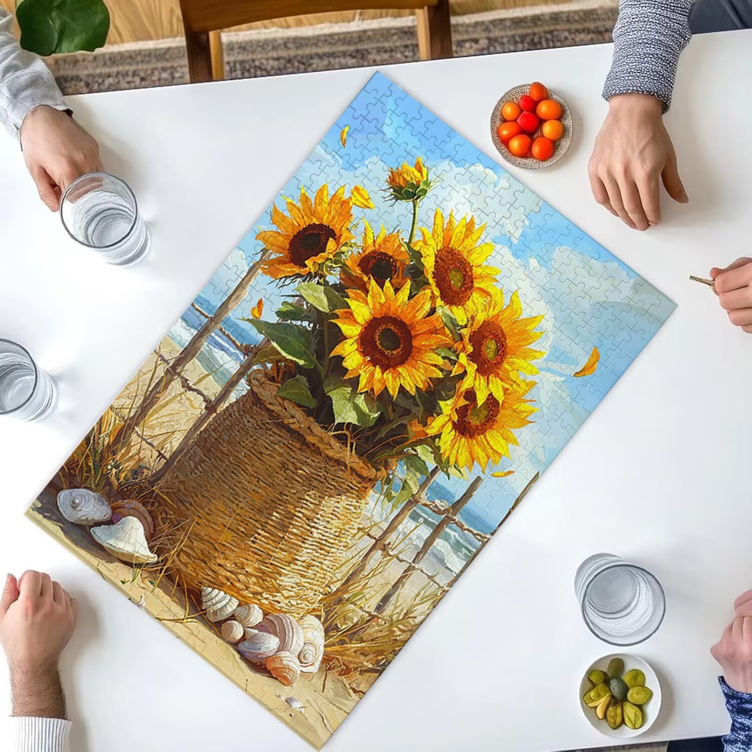 1500 Pezzi di Puzzle, Vista mare Girasole1500 Pezzi di Puzzle per Adulti, Regalo di Anniversario e Natale, Decorazione Della Casa, Prevenzione Della Degenerazione Cerebrale Negli Anziani v-275