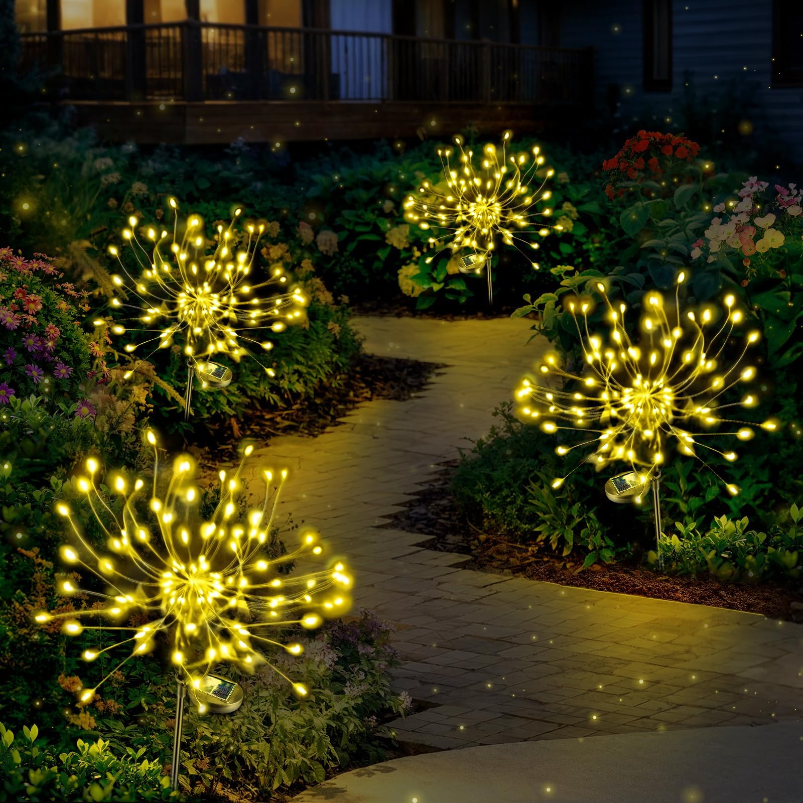Anordsem Solar Lights Outdoor Garden: Christmas Decorations Fairy Light Waterproof for Outside