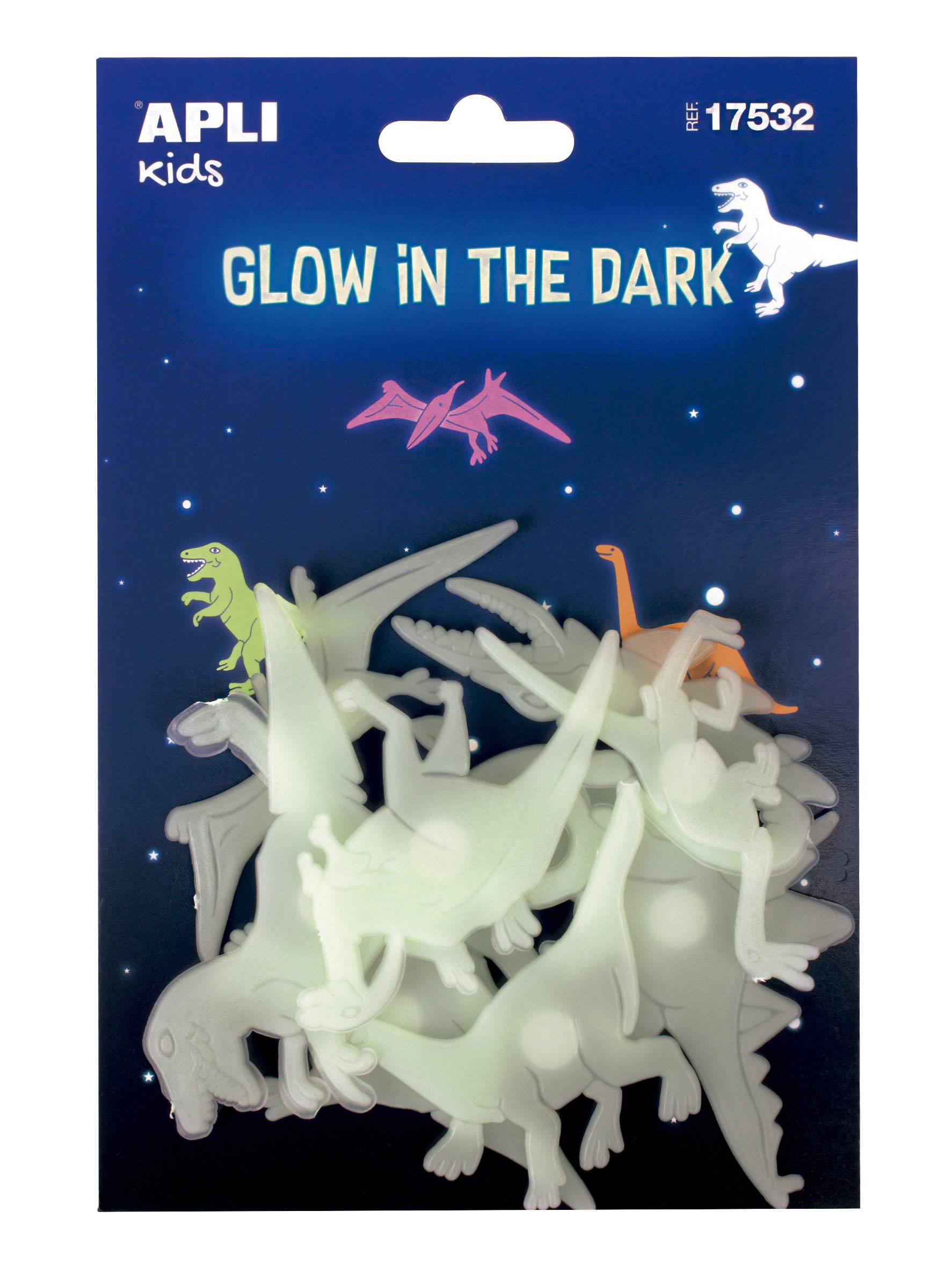 APLI Kids 17532 - Dinosaurios - Bolsa de pegatinas luminiscentes