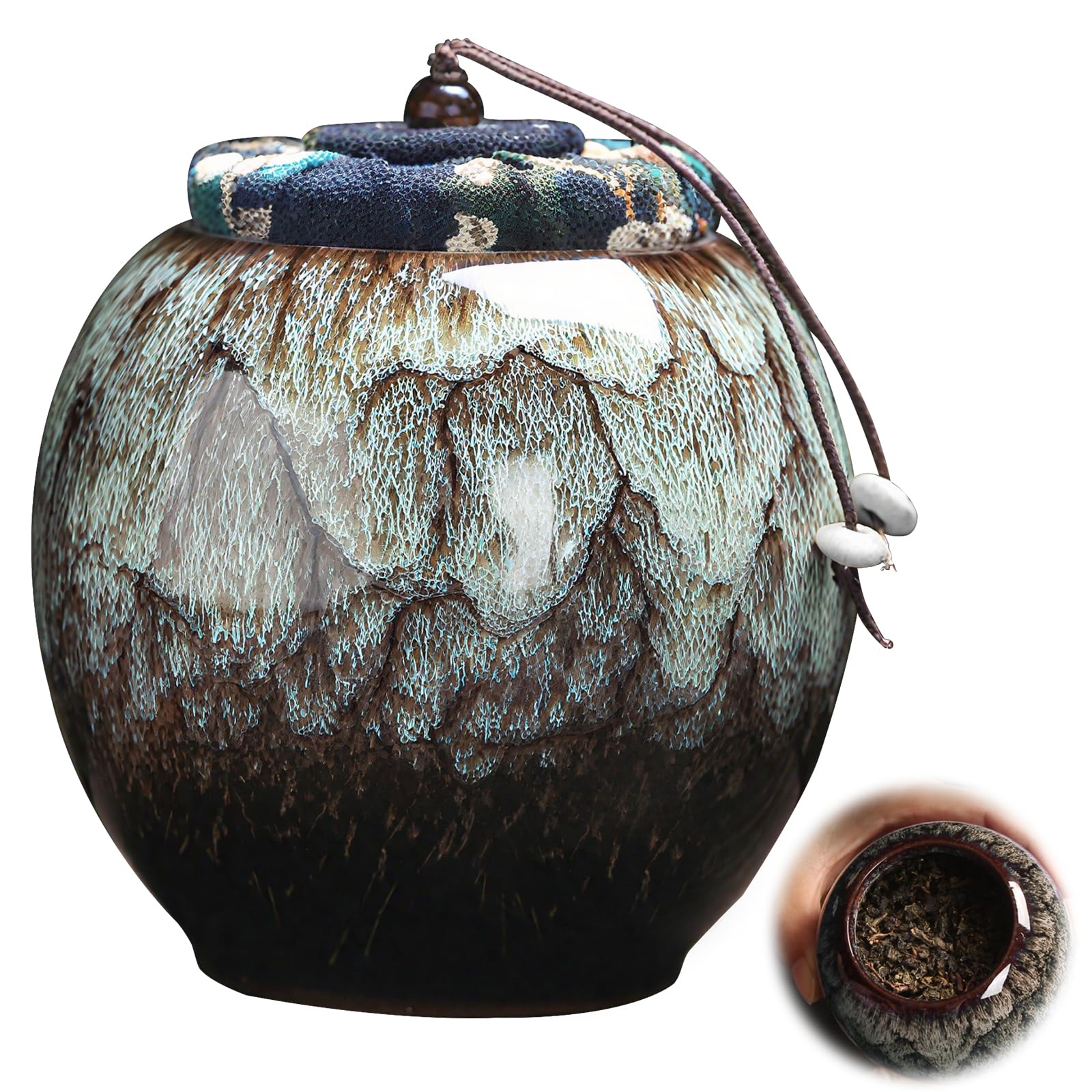 Amazon｜yowodana 茶筒 茶盒 茶叶罐 【2026新登場×天然陶磁器製】 茶