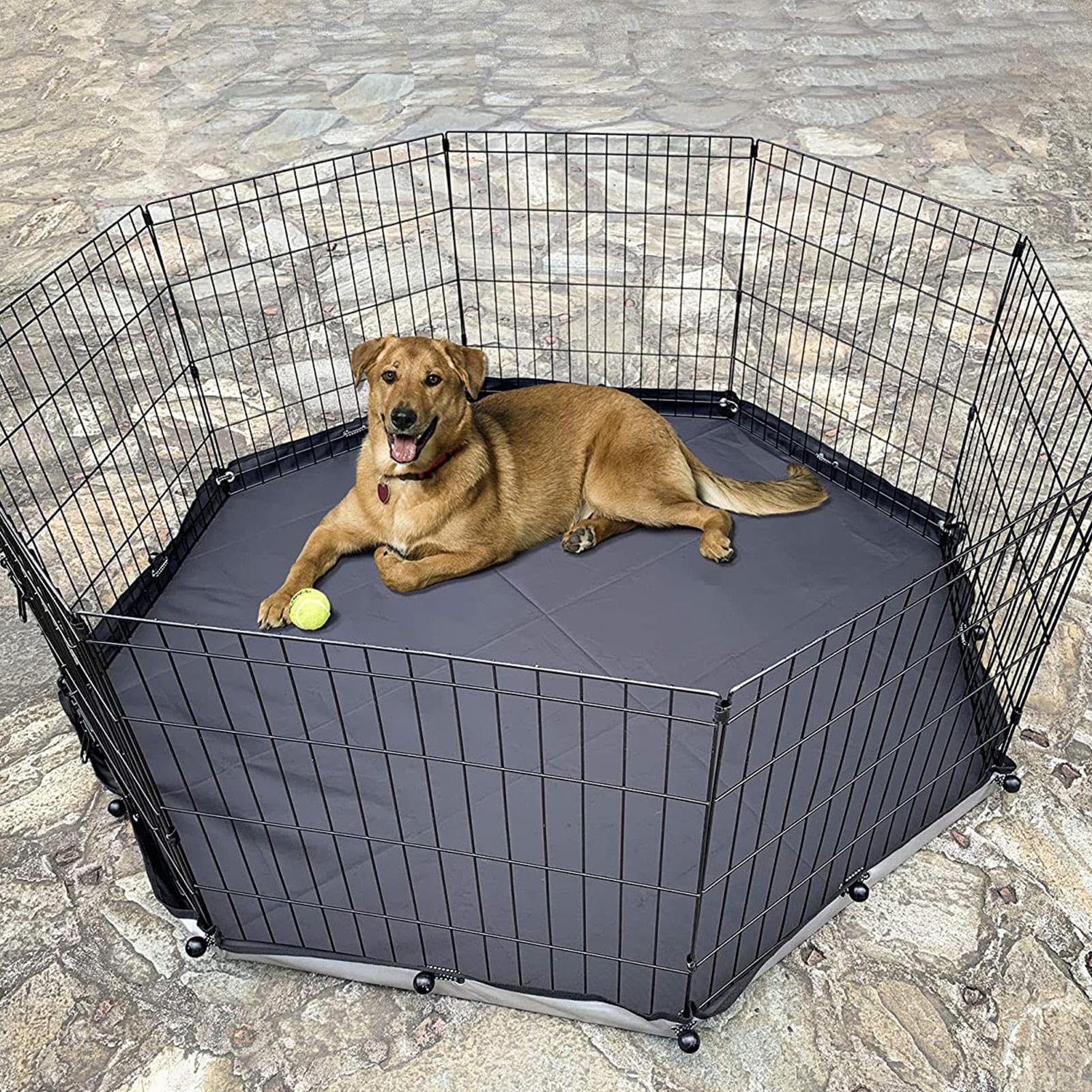 Couverture de parc pour chien - couverture de parc pour chiot Sun Rain proof Cover | La couverture de parc s'adapte à un enclos pour chien à 8 panneaux pour l'extérieur et l'intérieur, une protection