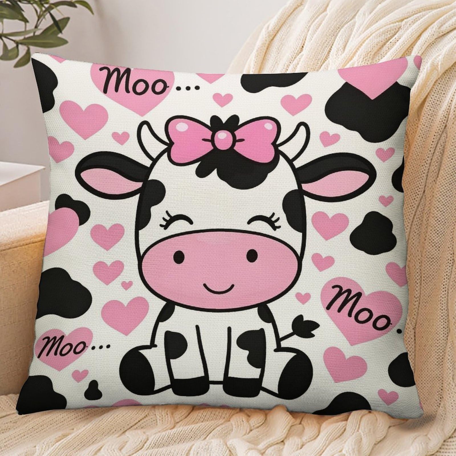 Fekiloot Style Cute Cow Pillowcase Pillow Sham Pillow Case