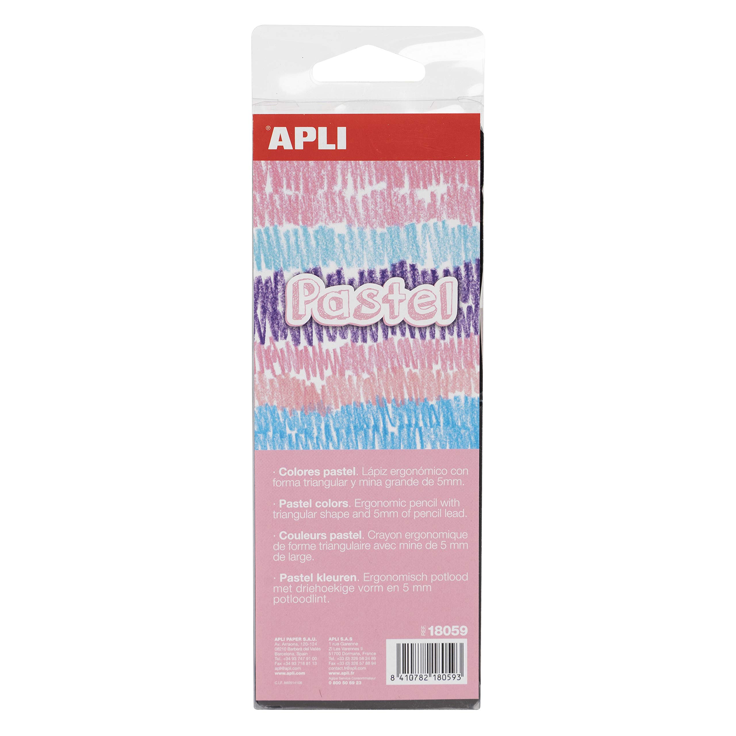 APLI Matite Jumbo Pastel colori assortiti scatola 6 u.
