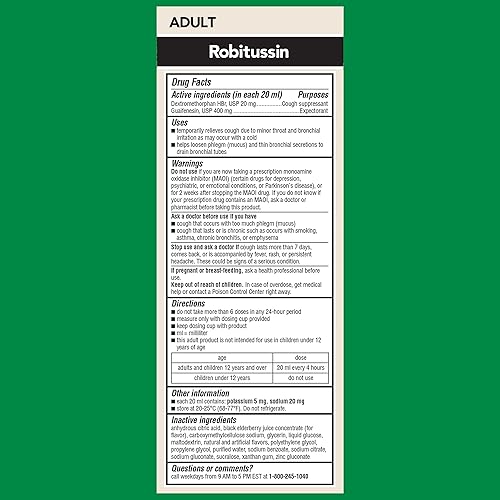 Miniatura 7 de Robitussin Máxima fuerza para la tos y la congestión del pecho DM medicina para la tos para adultos, alivio de la tos y la congestión del pecho,