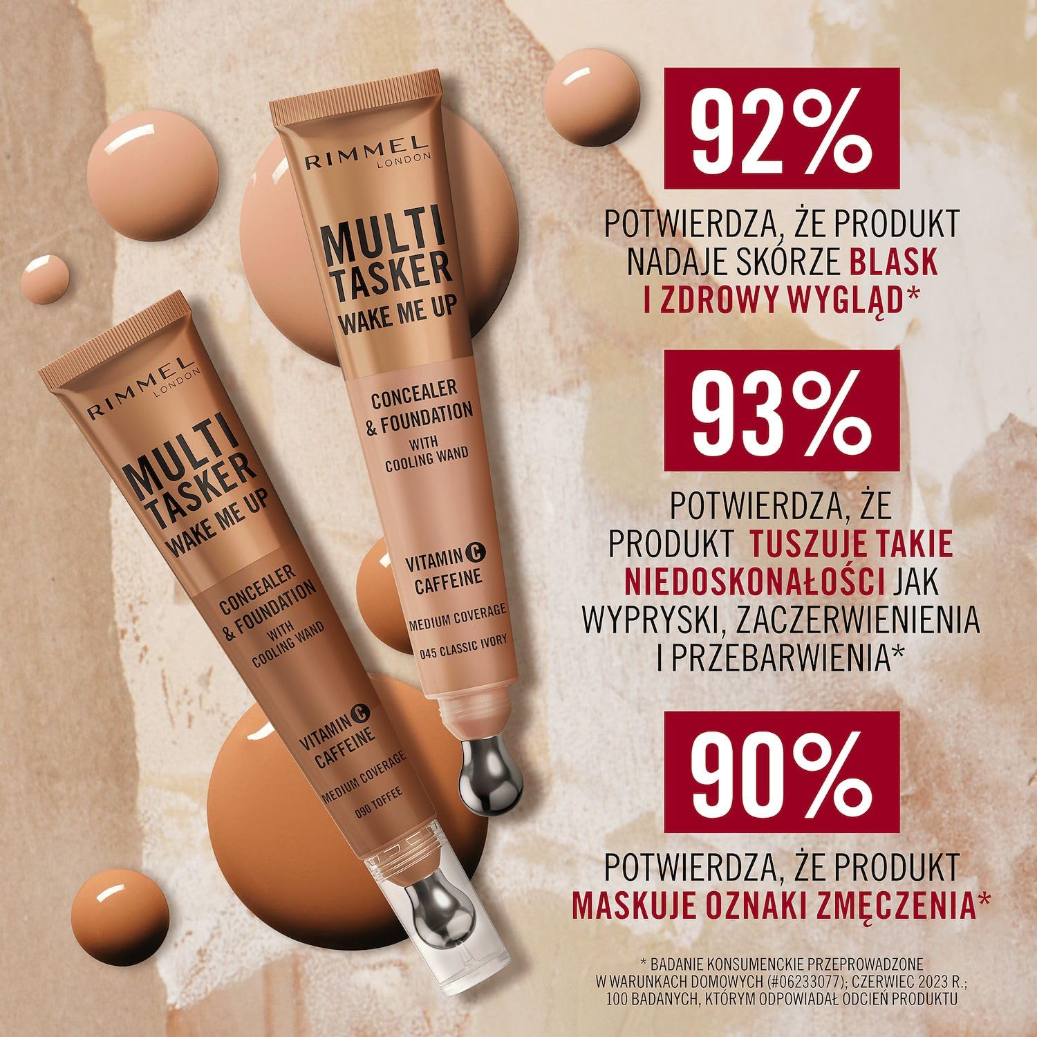 Rimmel Multi Tasker Wake Me Up rozświetlający korektor z masującym aplikatorem, witaminą C i niacynamidem, 30 Light, 20 ml