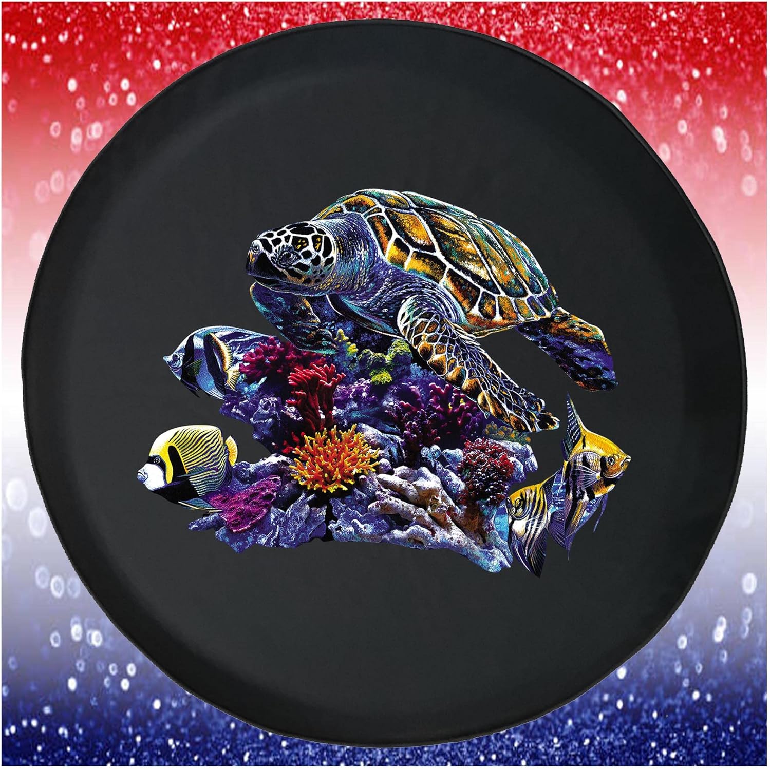 Spare Tire Cover Tropical Turtles Black Accessories for Trailers Trucks SUVs RV Campers 35 Inch