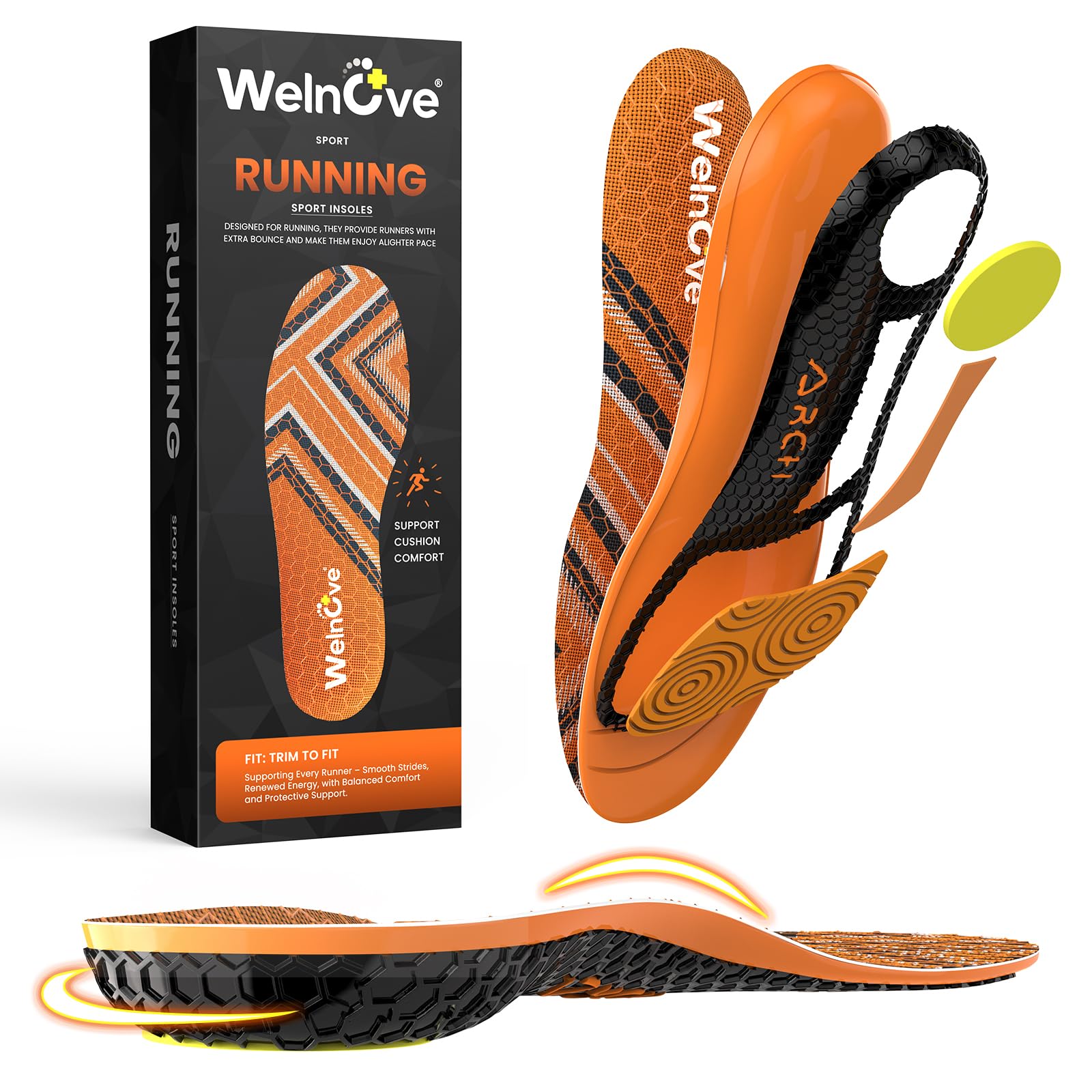Welnove Running Insoles for Men & Women