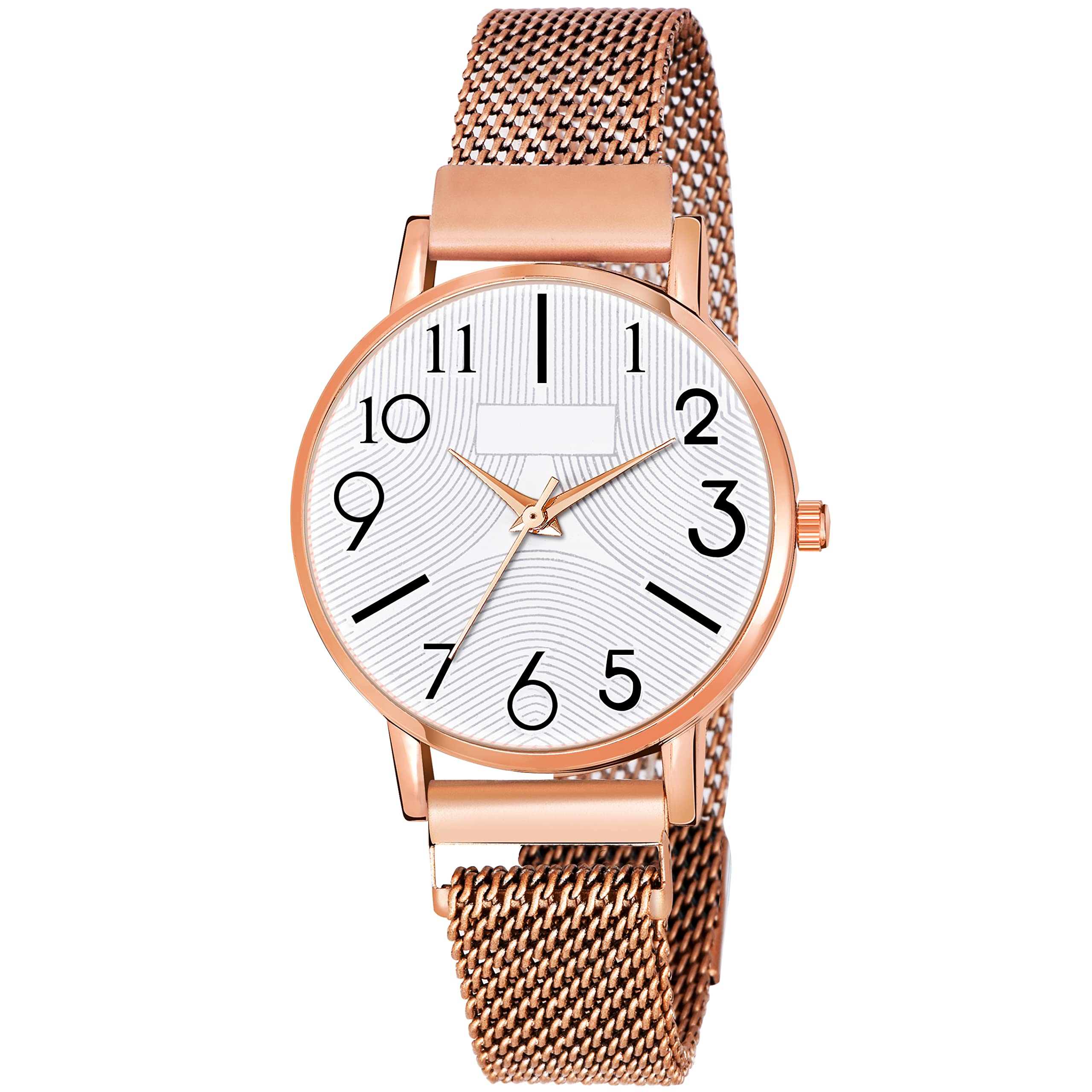 KIROH Analogue Antique Digit Dial Magnetic Metal Strap Watch for Girls and Women (Rose Gold-White) (B0B1JFD852) Amazon Price History, Amazon Price Tracker