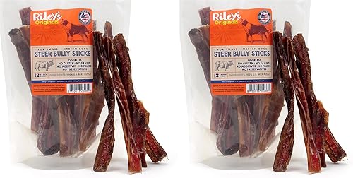 Miniatura 11 de Riley's Steer Bully Sticks para perros pequeños a medianos – Premio para perros de un solo ingrediente, fácilmente digeribles, 100% palitos de carne