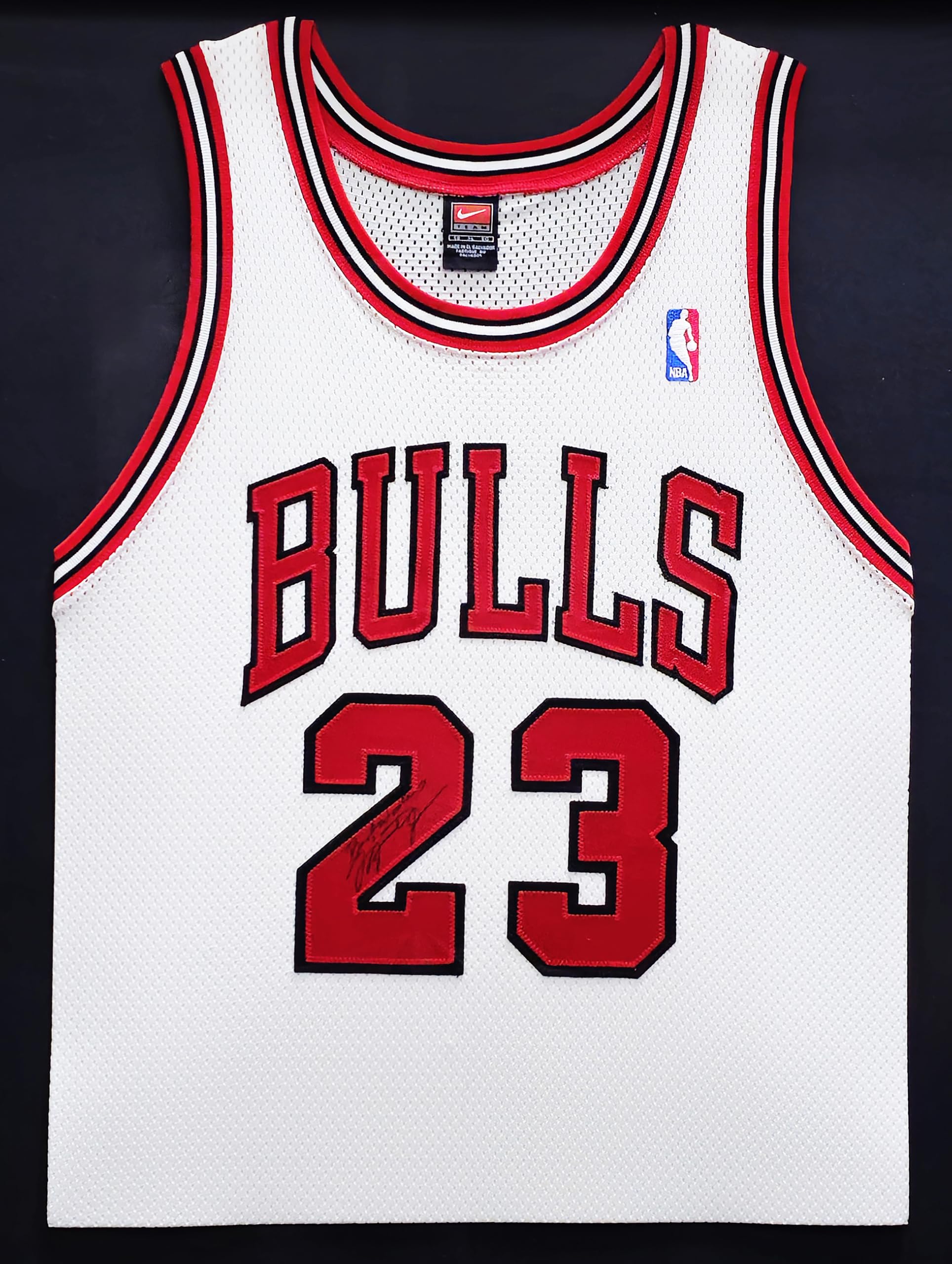Michael Jordan Autographed Framed White Jersey 