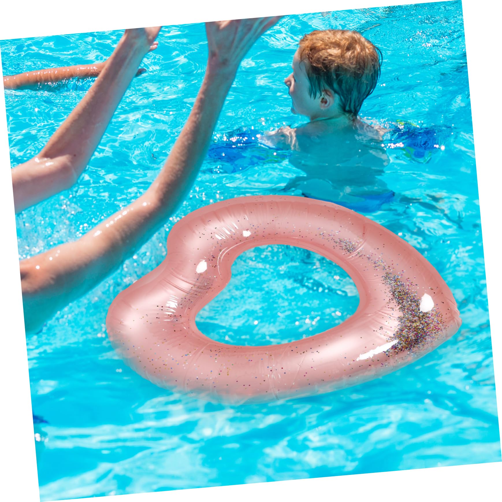 TOYANDONA Salvagente a Forma Di Cuore Galleggia Zattera Piscina Per Piscina Anelli Da Piscina Gonfiabili Piscina Gonfiabile Per Giocattolo Da Piscina Estivo Pvc Bianca