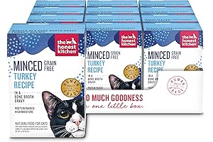 Honest Kitchen Minced Turkey in Bone Broth Gravy: Wholesome Human Grade Wet Cat Food