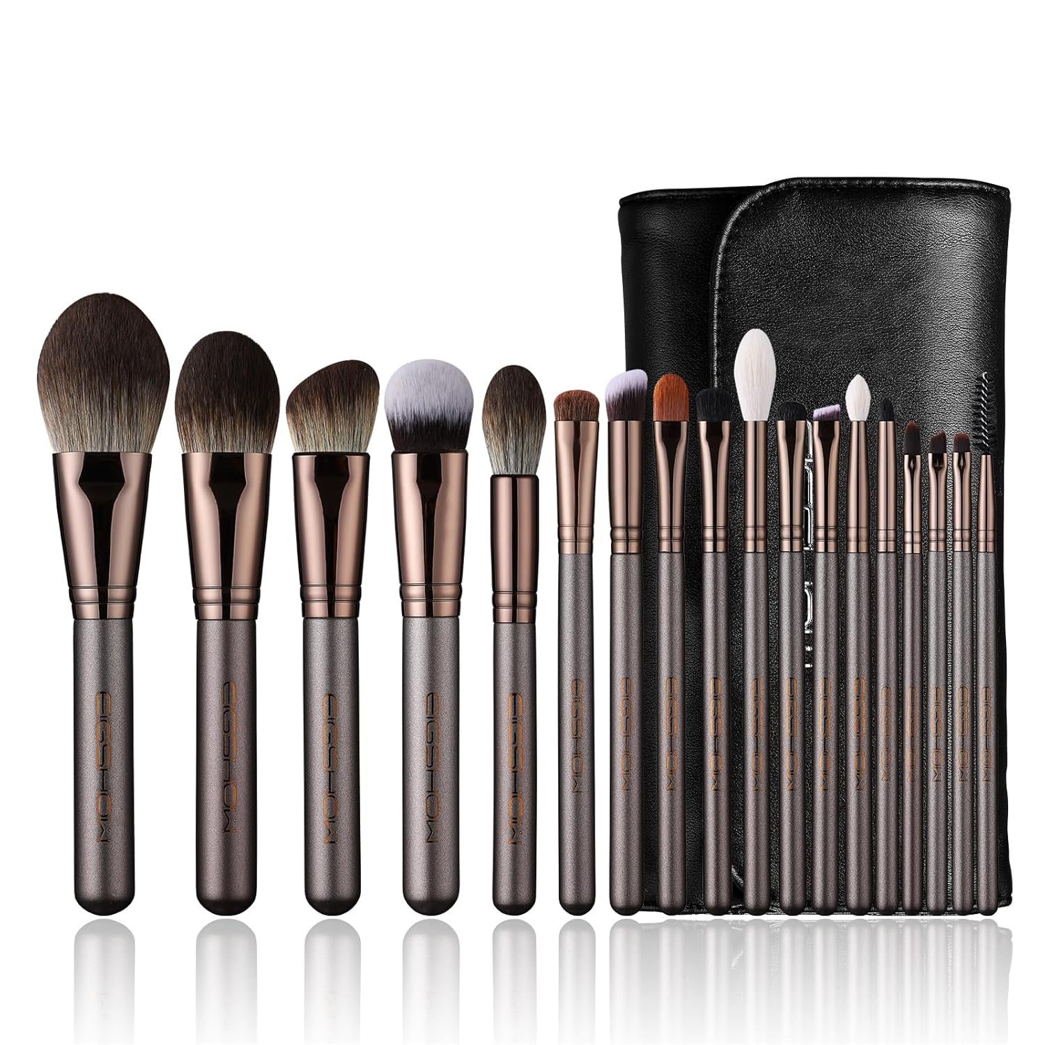 Professional Makeup Brush Set, Eigshow Makeup Brushes Perfect for Foundation Face Powder Blending Blush Bronzer Eyeliner Eye Shadow Brows with Case, Best Gift for Women, Travel Kit(PRO 18pcs Coffee)