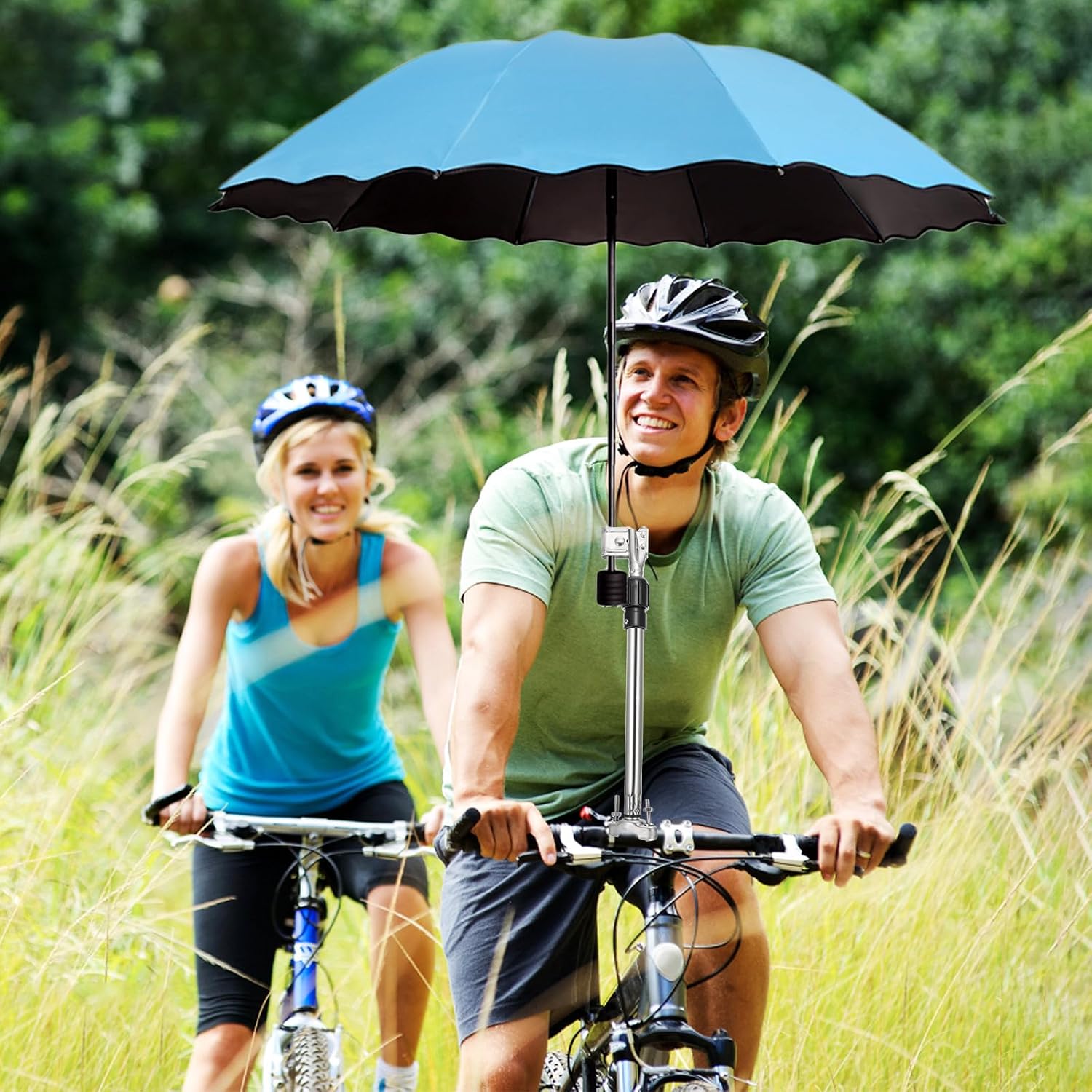 Adjustable Umbrella Holder for Trolley and Walker, Thickened Steel Tube Frame with Easy Installation and Height Adjustable Stem, Silver Abs and Stainless Steel Umbrella Stand