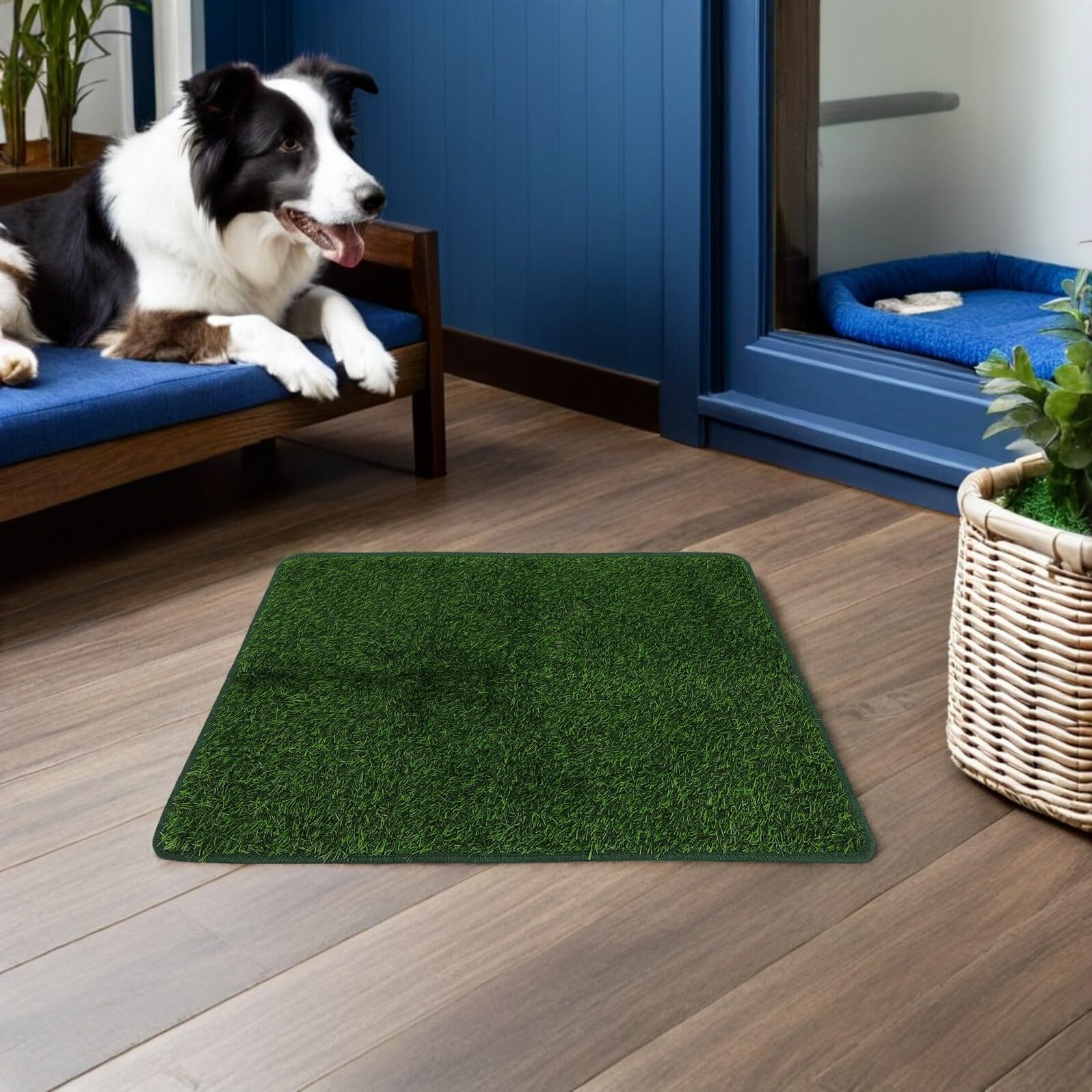 Tappetino Prato Artificiale per Cani 2 Pezzi, Verde Pe Tpr