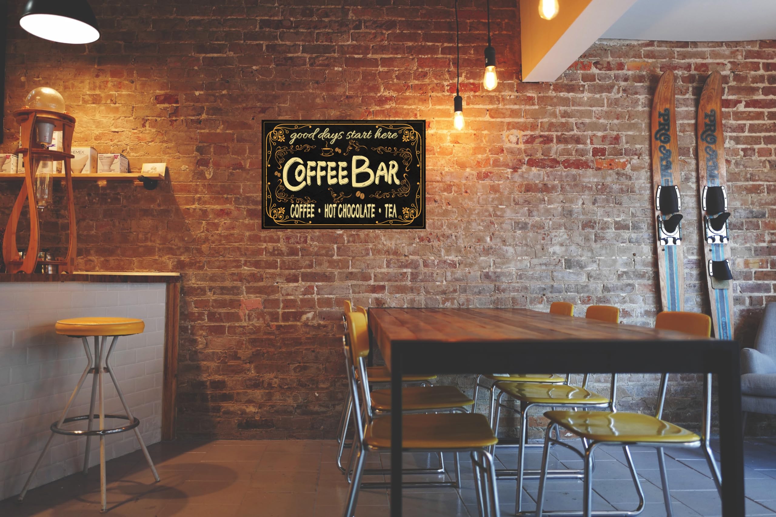 Targa in metallo ovale con scritta Coffee Vintage USA