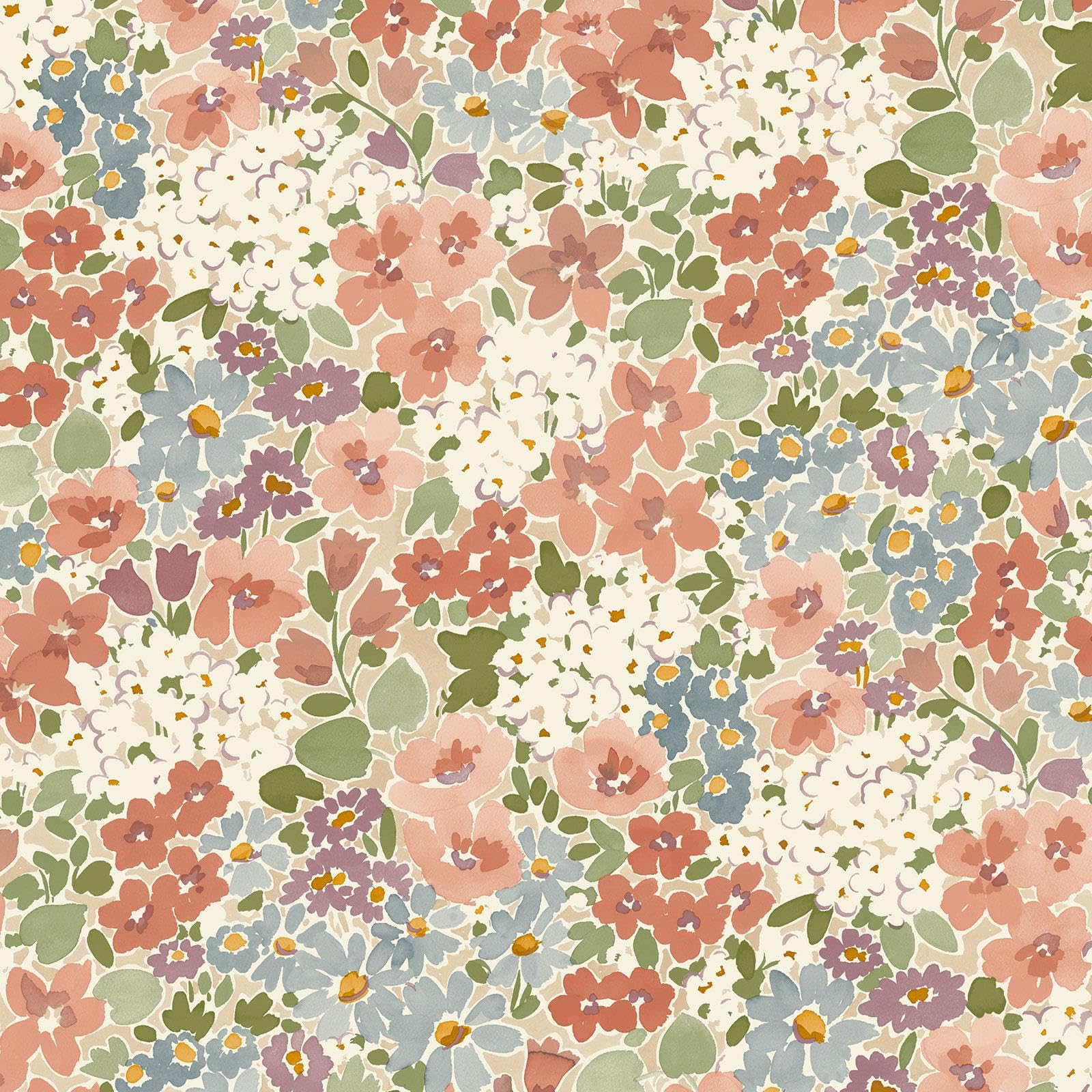 Grandeco Ditsy Pink Floral Vinyl Wallpaper Blossom Colourful Paste The Wall