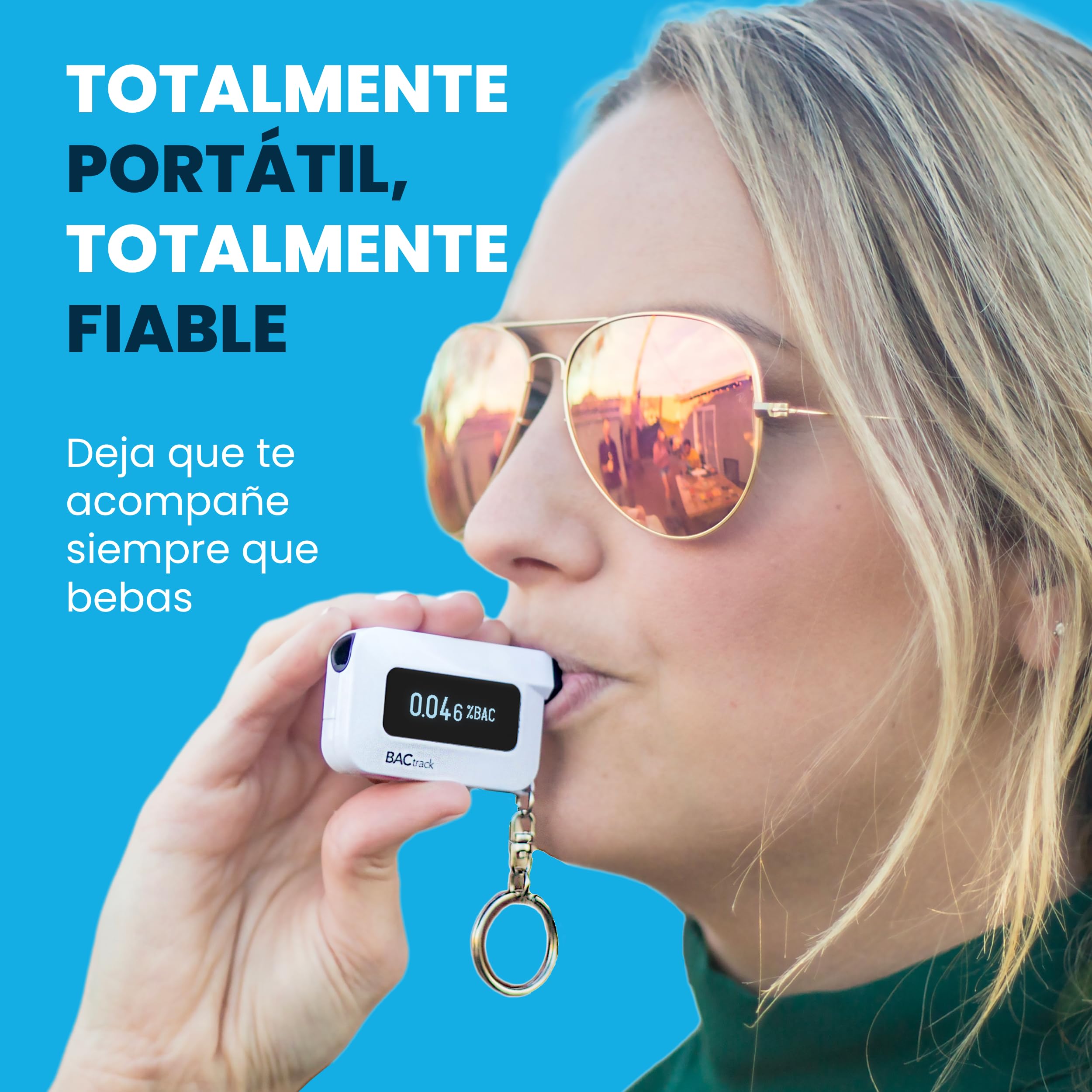 Alcoholímetro de Llavero BACtrack C6 | Precisión Profesional | Conectividad Inalámbrica con Smartphones | Compatible con iPhone, Android (Google, Samsung) | Integración con Apple HealthKit
