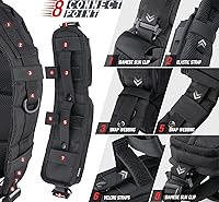 Vista 3 de WYNEX Bolsa de accesorios Molle de doble cremallera, bolsa de bolsillo para mochila, correa para el hombro, accesorio Molle, accesorios tácticos