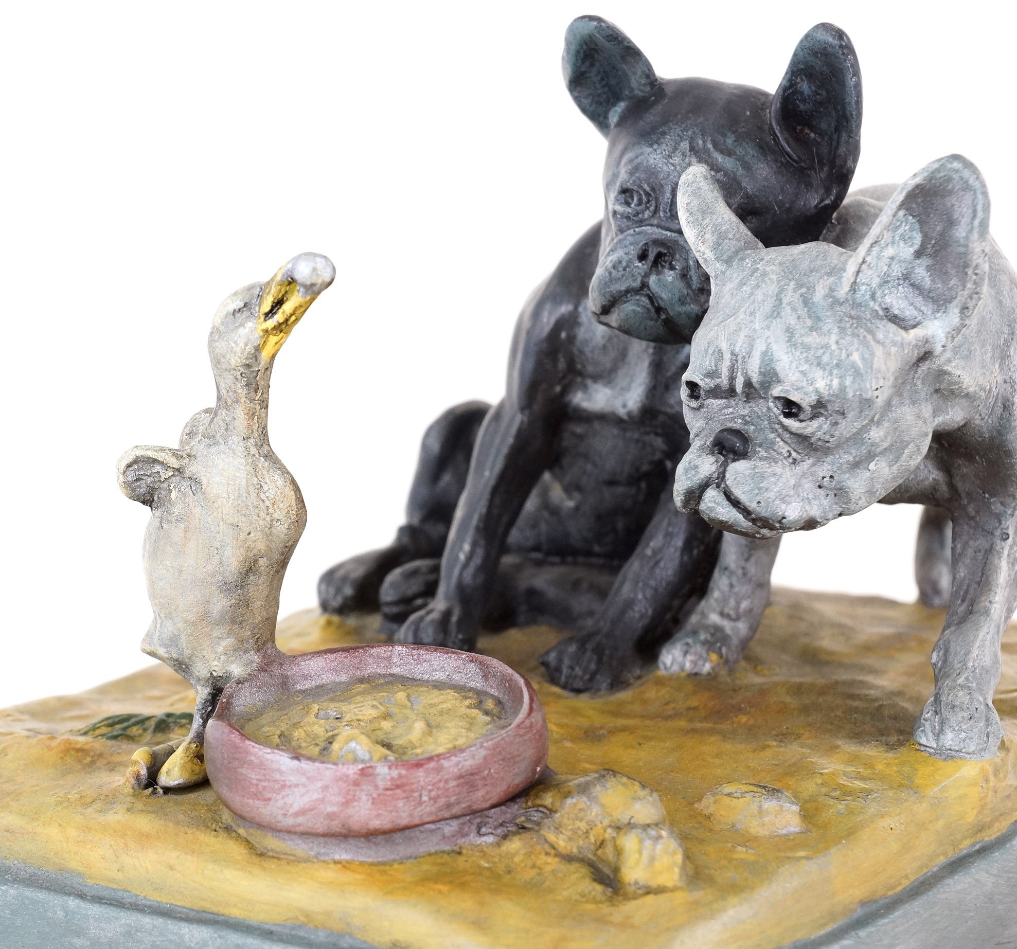 Sculpture de chien en bronze de Vienne peint main, le cadeau d'exception pour passionné