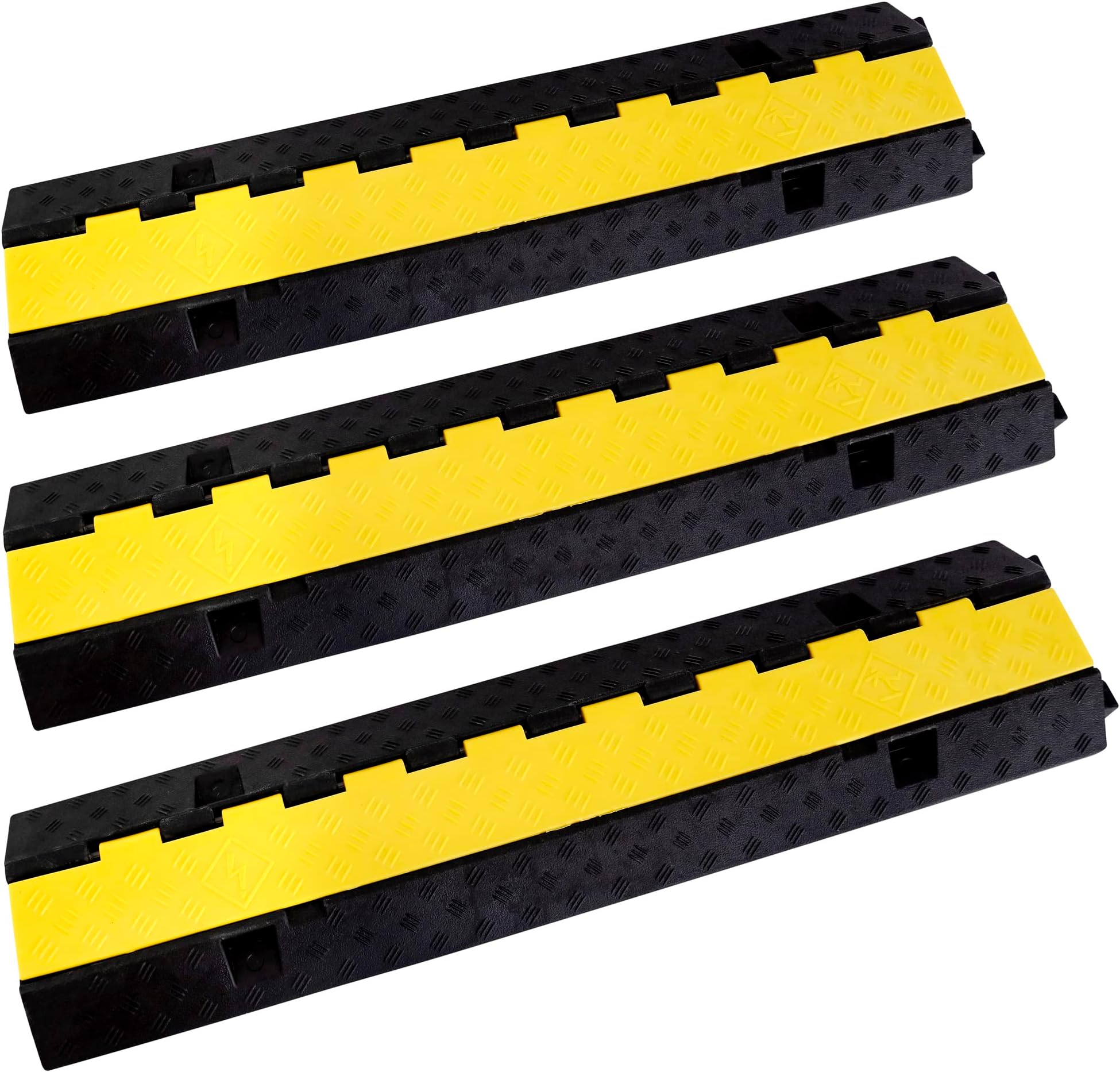 VEVOR 3Channel Rubber Cable Protector Ramp 2 x 2.3 in