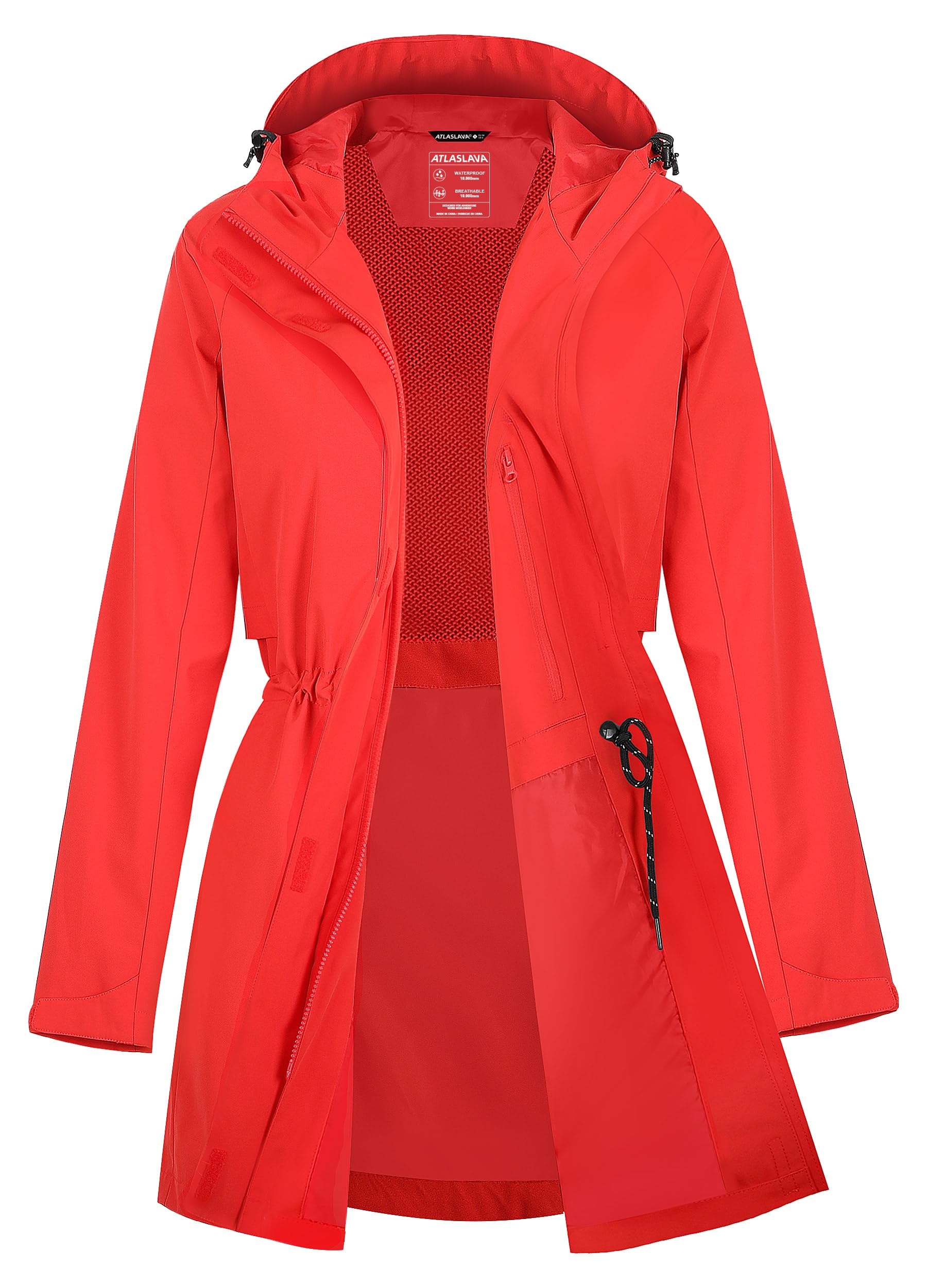 Zdoynto Regenjacke Damen Lang Softshelljacke Regenmantel Frauen Wasserdicht Jacke Trenchcoat Windbreaker Leichte Übergangsjacke Mantel S-3XL