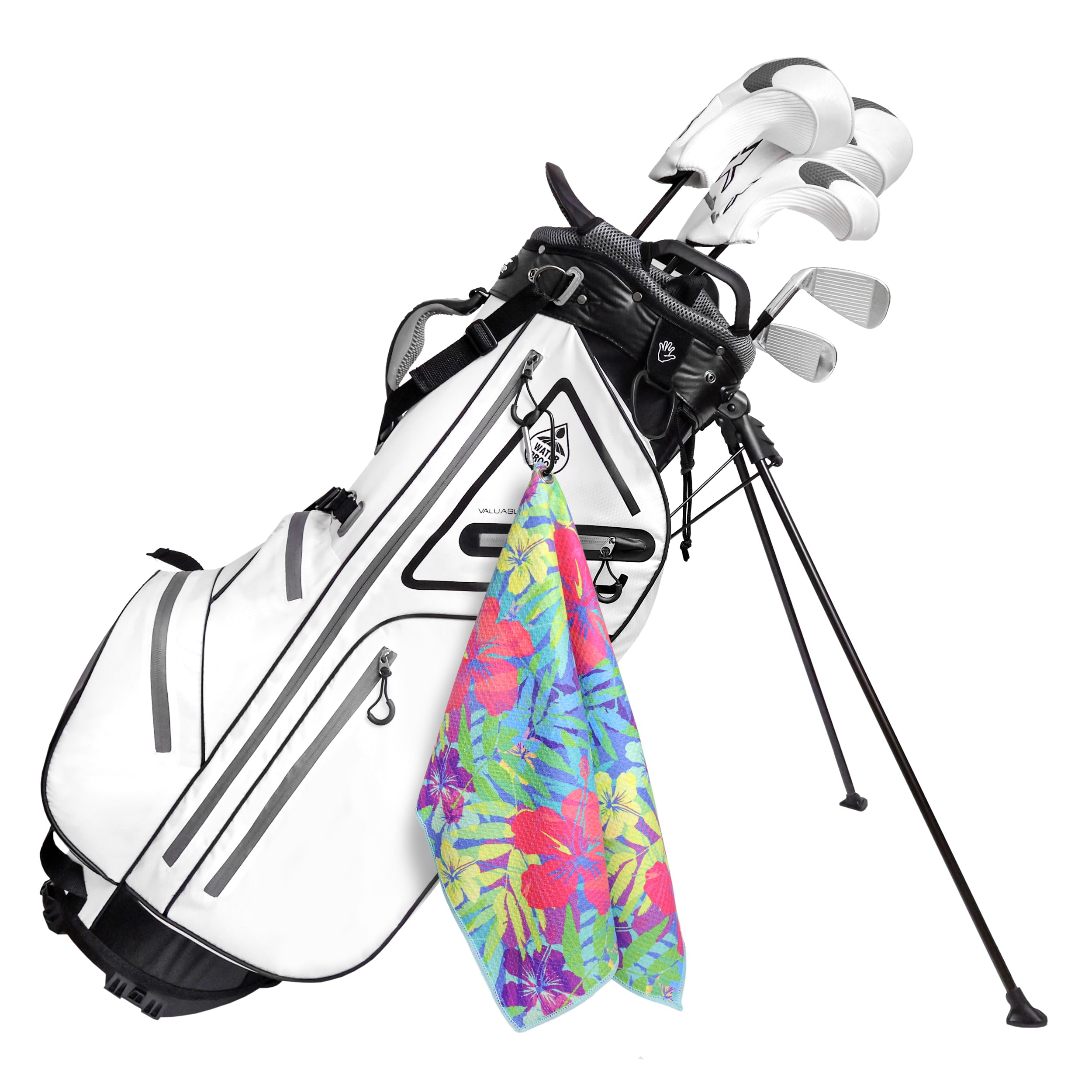 Bright Tropical Toalla de Golf con Clip para Mujeres y Hombres, Toallas de Microfibra Waffle y Bola, Juego de 2