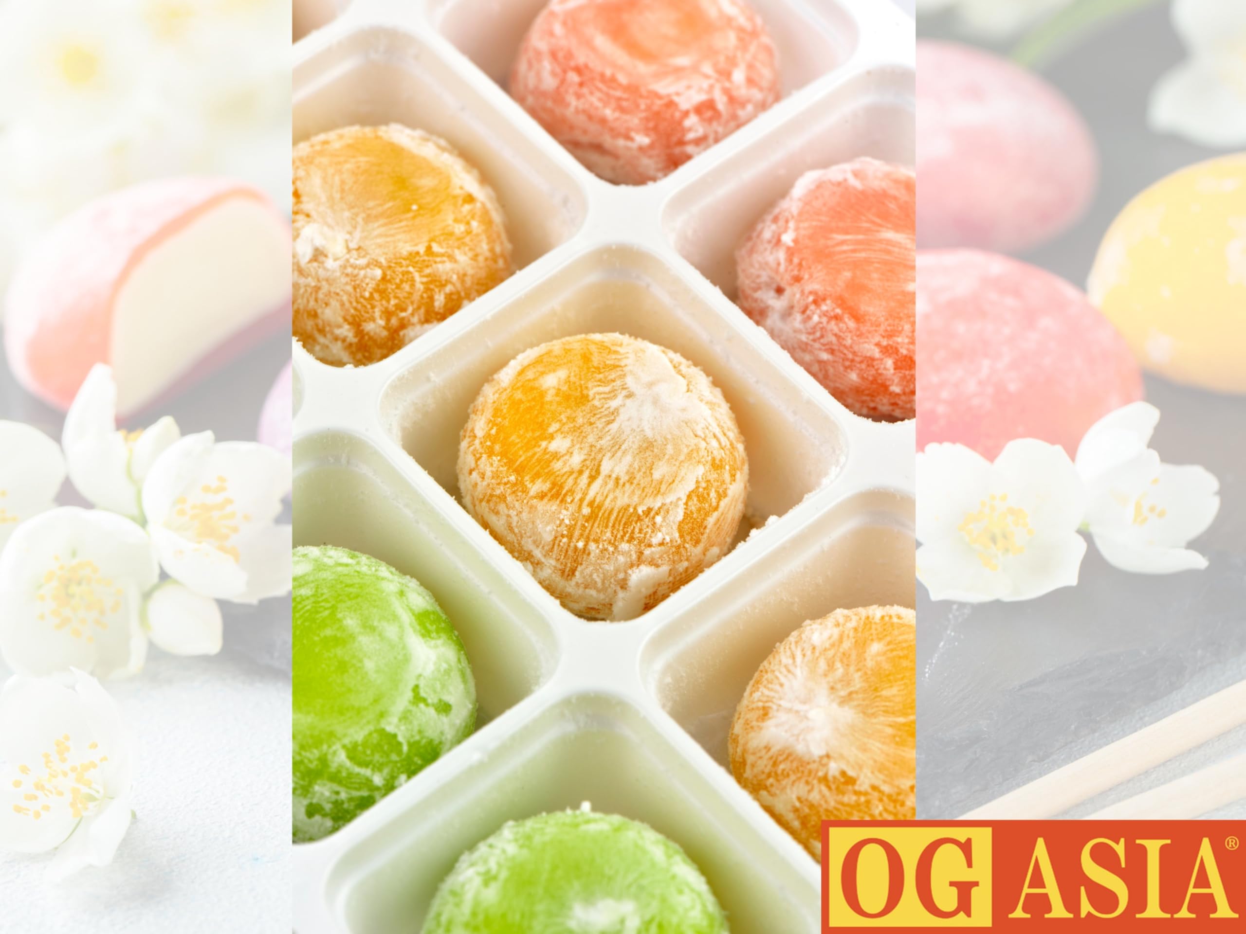 Delicious Délicieux Mini Mochi Mix – 3 variétés – Lait, matcha, haricot rouge – Plat sucré japonais – Gâteau de riz doux et collant – OG ASIA – 250 g