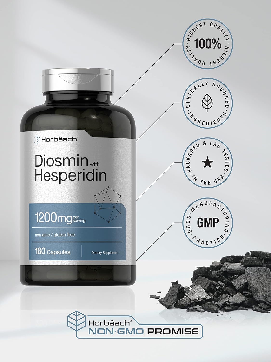 Buy Diosmin and Hesperidin 1200 mg 180 Capsules NonGMO and