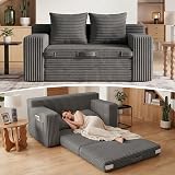 Product image of Boneless Loveseat Sofa Bed Tri-Folding Convertible Futon