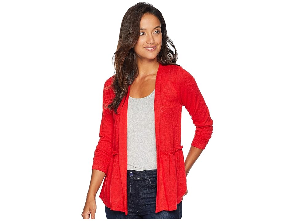 

Bobeau Long Sleeve Babydoll Back Cardigan (Red Tomato) Women's Sweater