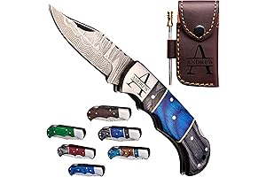 Personalized Engraved Damascus Steel Pocket Knife: The Epitome of Craftsmanship and Elegance