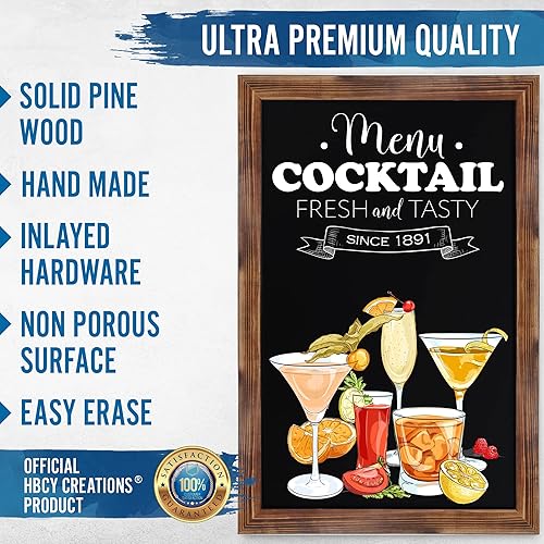 Miniatura 4 de HBCY Creations Pizarras magnéticas rústicas para pared (marrón torcido, 24 x 36 pulgadas)