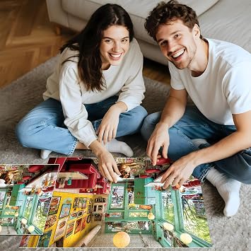 2000 Piece Puzzle for Adults, Puzzles for Adults 2000 Pieces, Retro Diner Scene Dog Jigsaw Puzzles, Family Fun Puzzle Perfect for Game Nights, 39 X 28