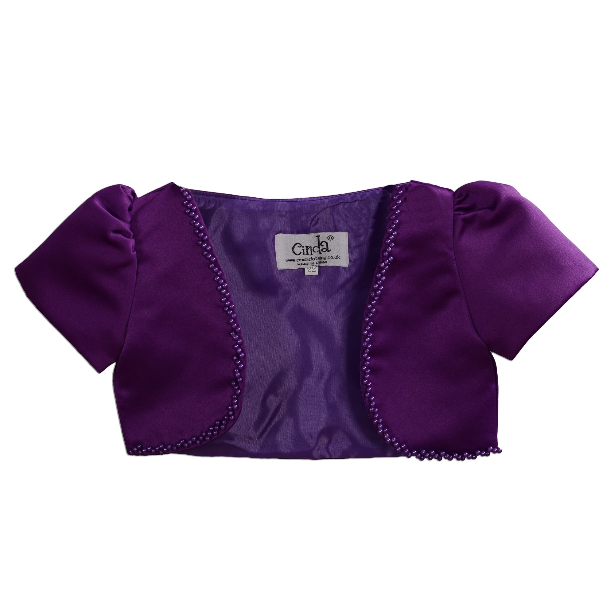 Cinda Girls Purple Satin Bolero 10-11 Years