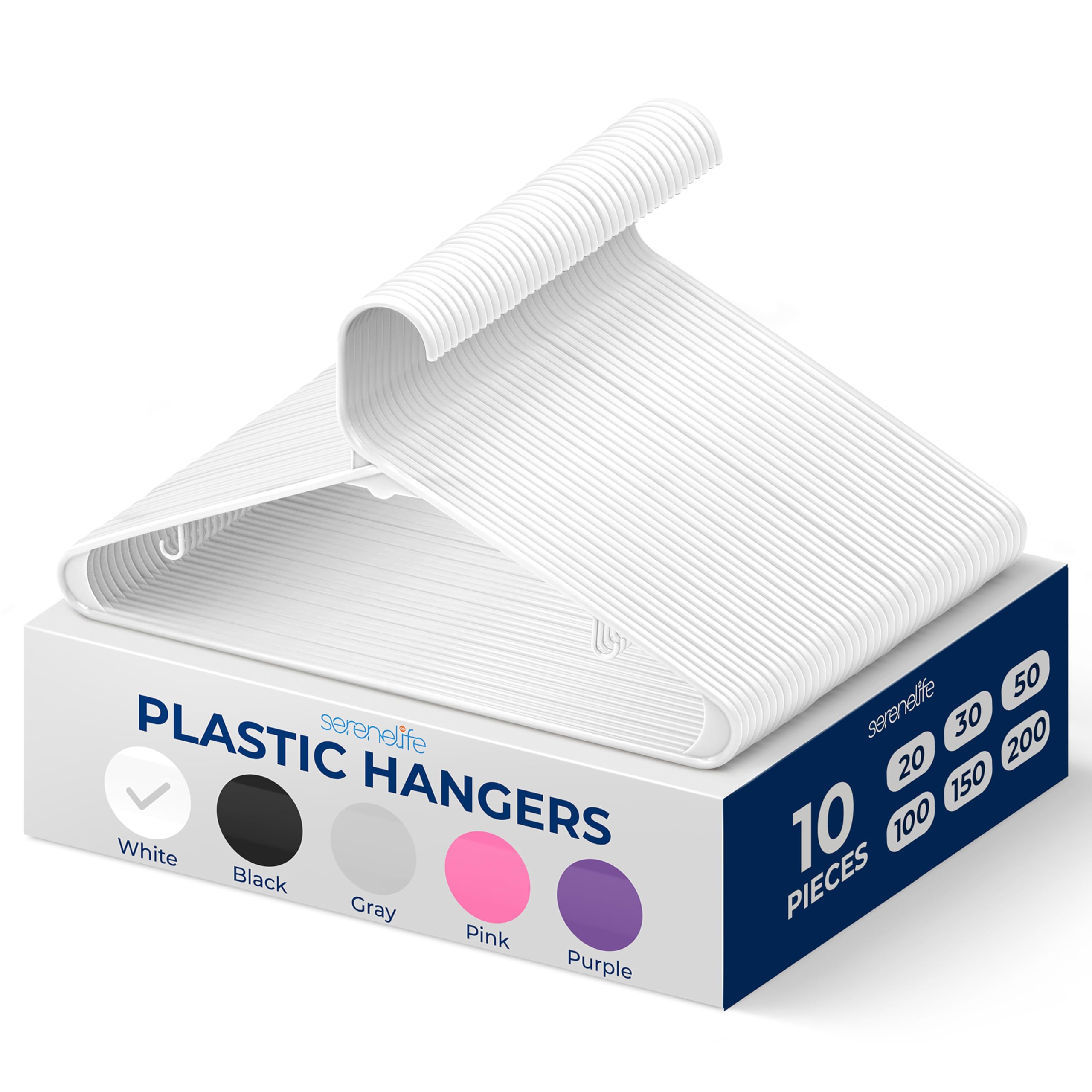 Elegant Plastic Hanger Set for Boutique Style Organization - 10 Non-Slip Hangers