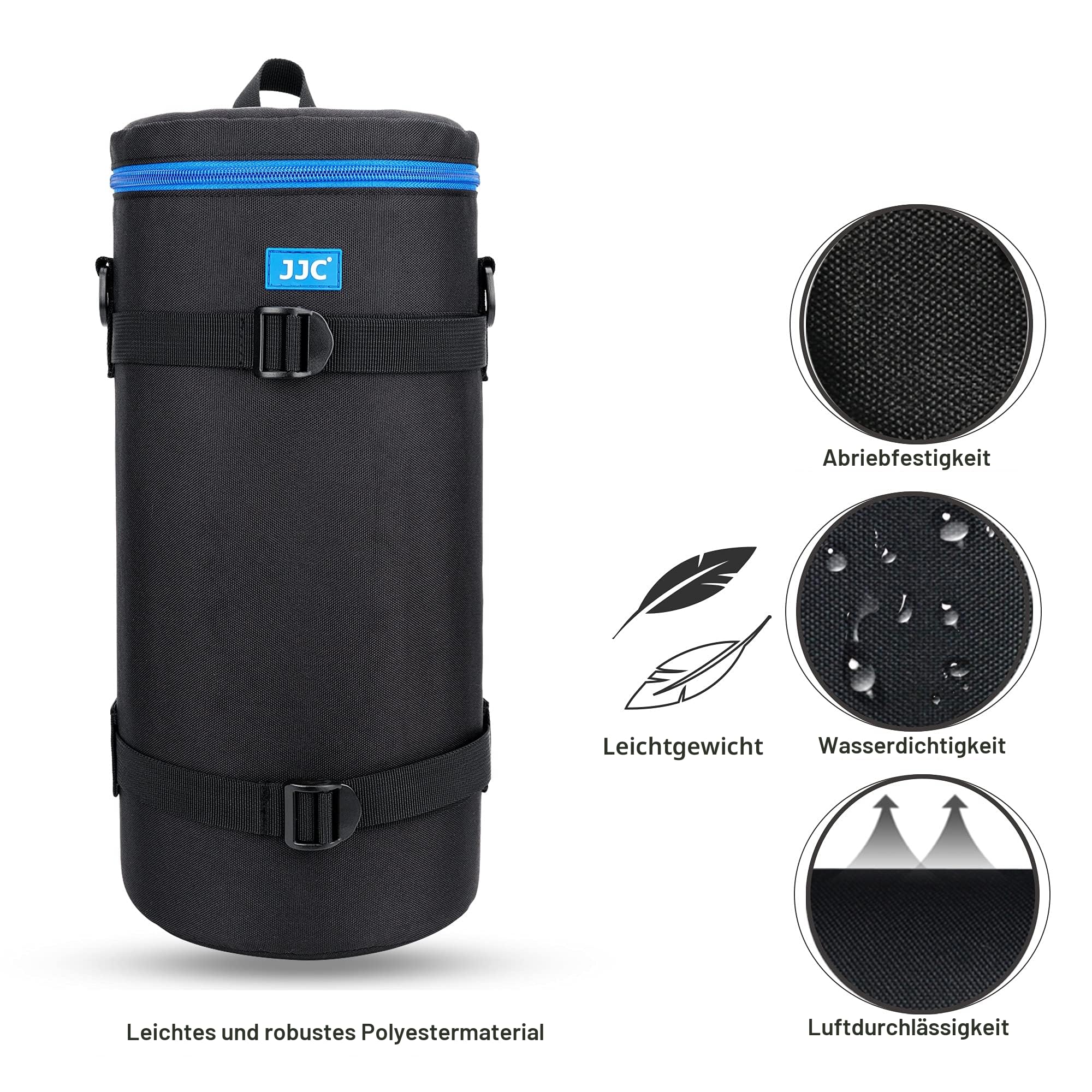 JJC Deluxe Objektivtasche für Sony FE 200–600mm F5.6–6.3 G NIKKOR Z 180-600mm F5.6-6.3 Z 600mm F6.3 VR Objektiv, Wasserabweisendes Objektivzubehör Schutzhülle mit Schultergurt und Abnehmbarem Kissen