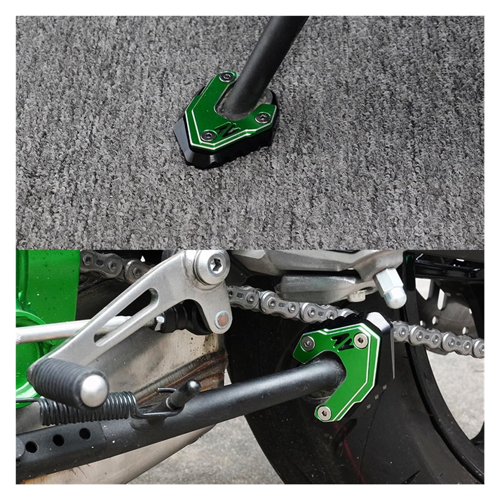 Extension De Béquille Latérale CNC Pour Kawasaki Z650RS 2022-2023 - Noir, Rouge, Or, Bleu - 10