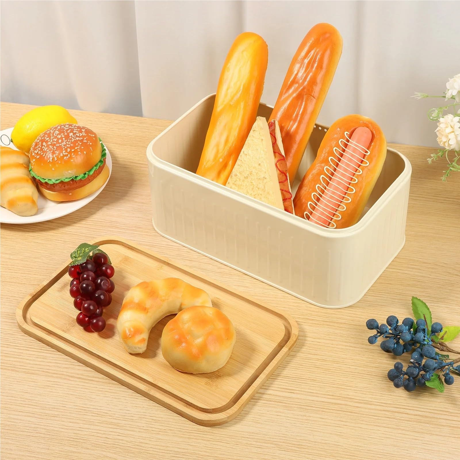 Caja de pan metal con orificios ventilación Para Pan