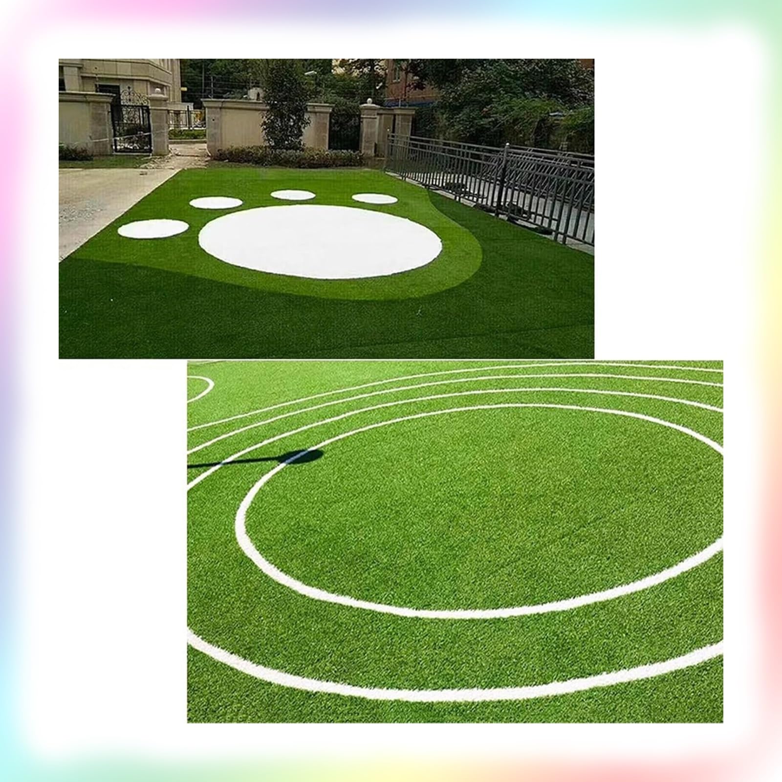 Erba Artificiale for la Decorazione 'Area degli Animali Domestici nel Patio, Balcone, Cortile(White,31x118in)