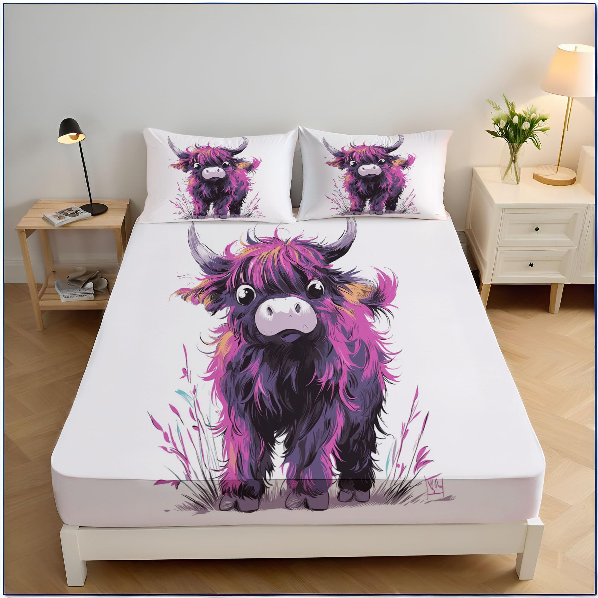 Drap housse 90x190 cm bonnets 30 cm avec élastique pour matelas épais