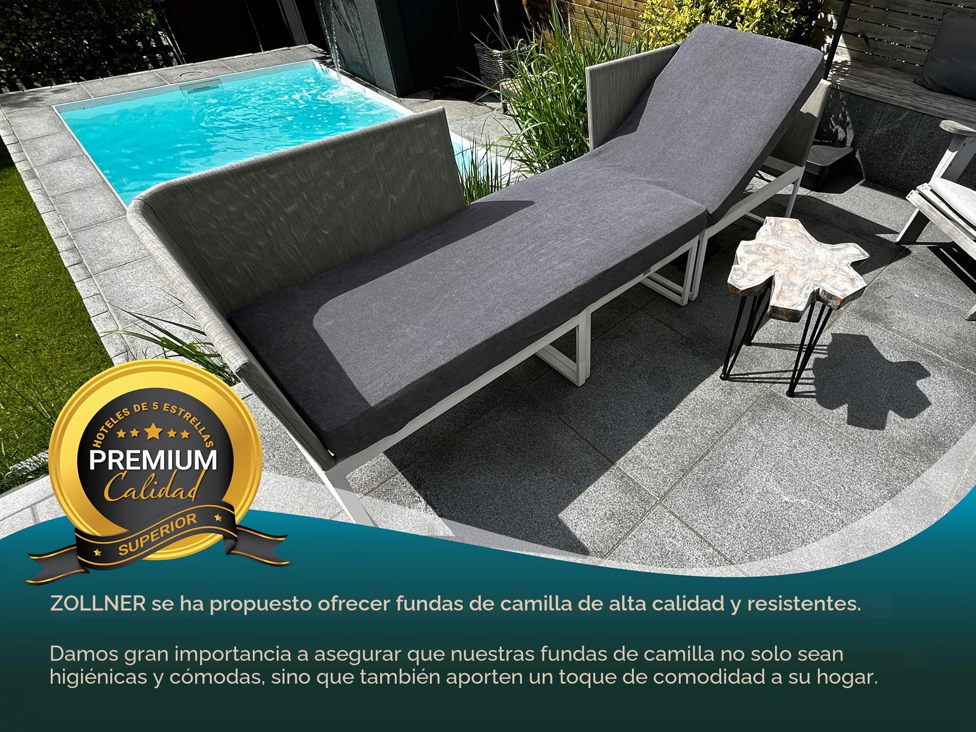 ZOLLNER Funda para Camilla: Funda Protectora Duradera de 70 x 200 cm, Lavable a 95 °C, Mezcla de algodón, con elástico Alrededor, en Color Grafito, con certificación Oeko Tex®