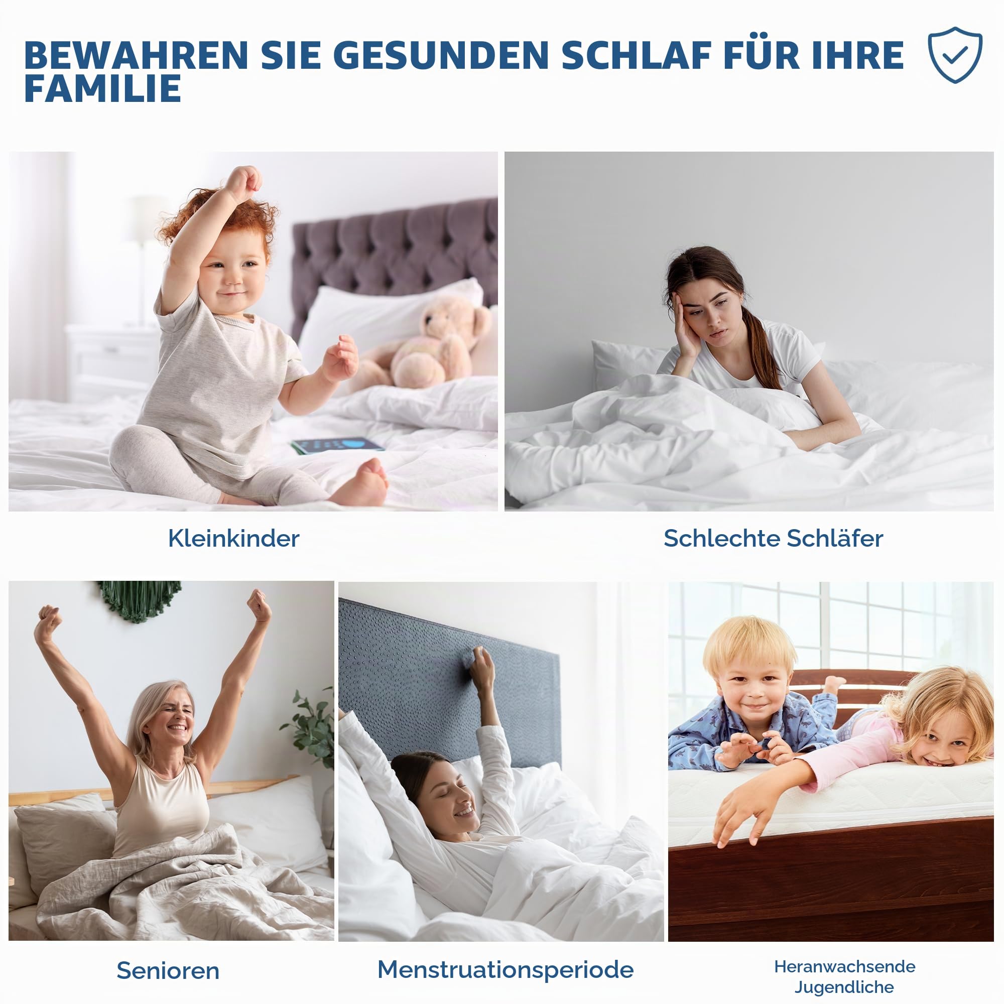 BEDLORE Matratzenschoner 180 x 200 cm, wasserdichte Matratzenauflage, geräuschloser Matratzenbezug mit tiefer Tasche – weich, atmungsaktiv und komfortabel (Weiß)
