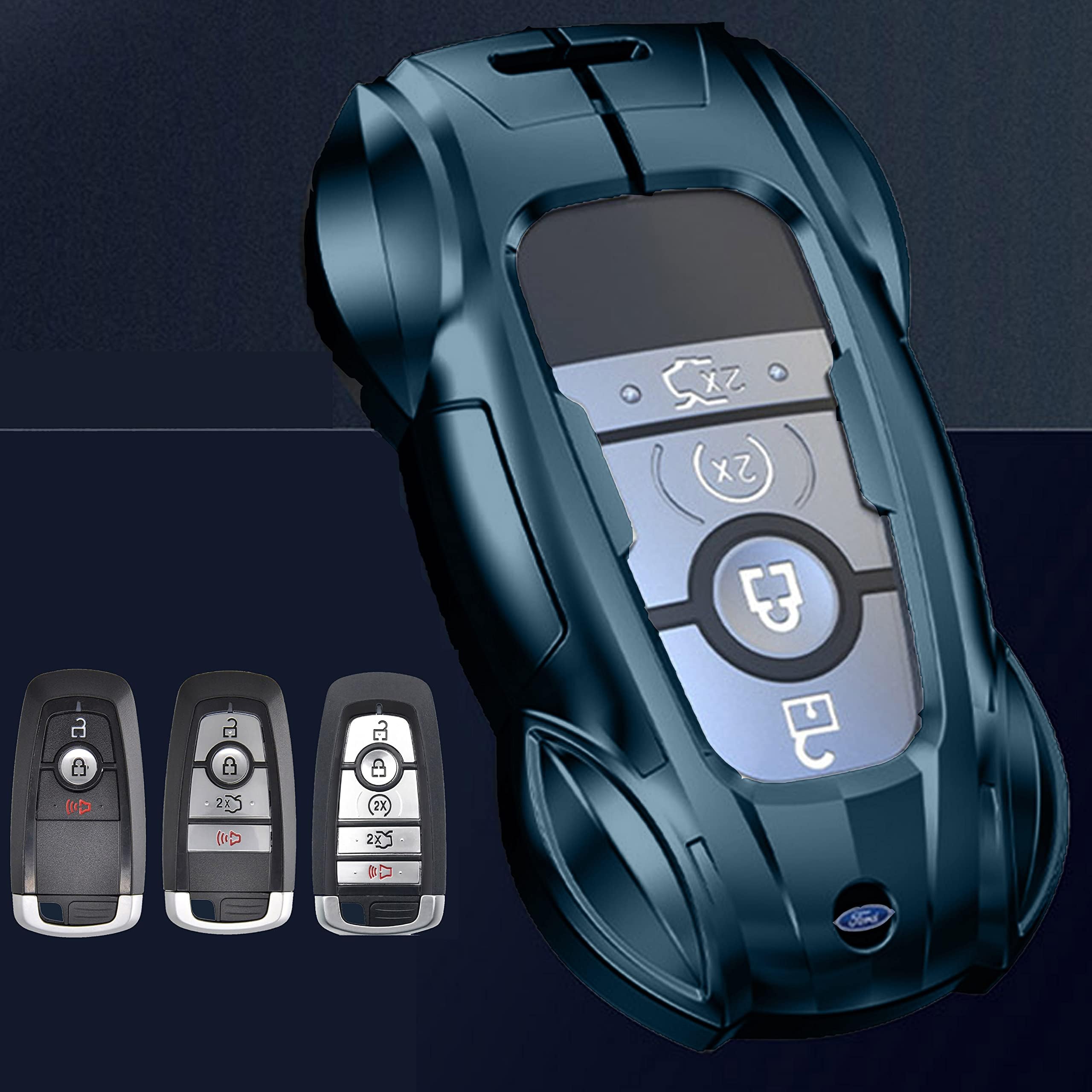 ZINC ALLOY MOD CASE remote key fob shell for Ford Bronco EcoSport Edge Explorer F-150 250 350 450 550 Fusion Mustang Ranger Transit for Lincoln Aviator Corsair Nautilus Navigator FB